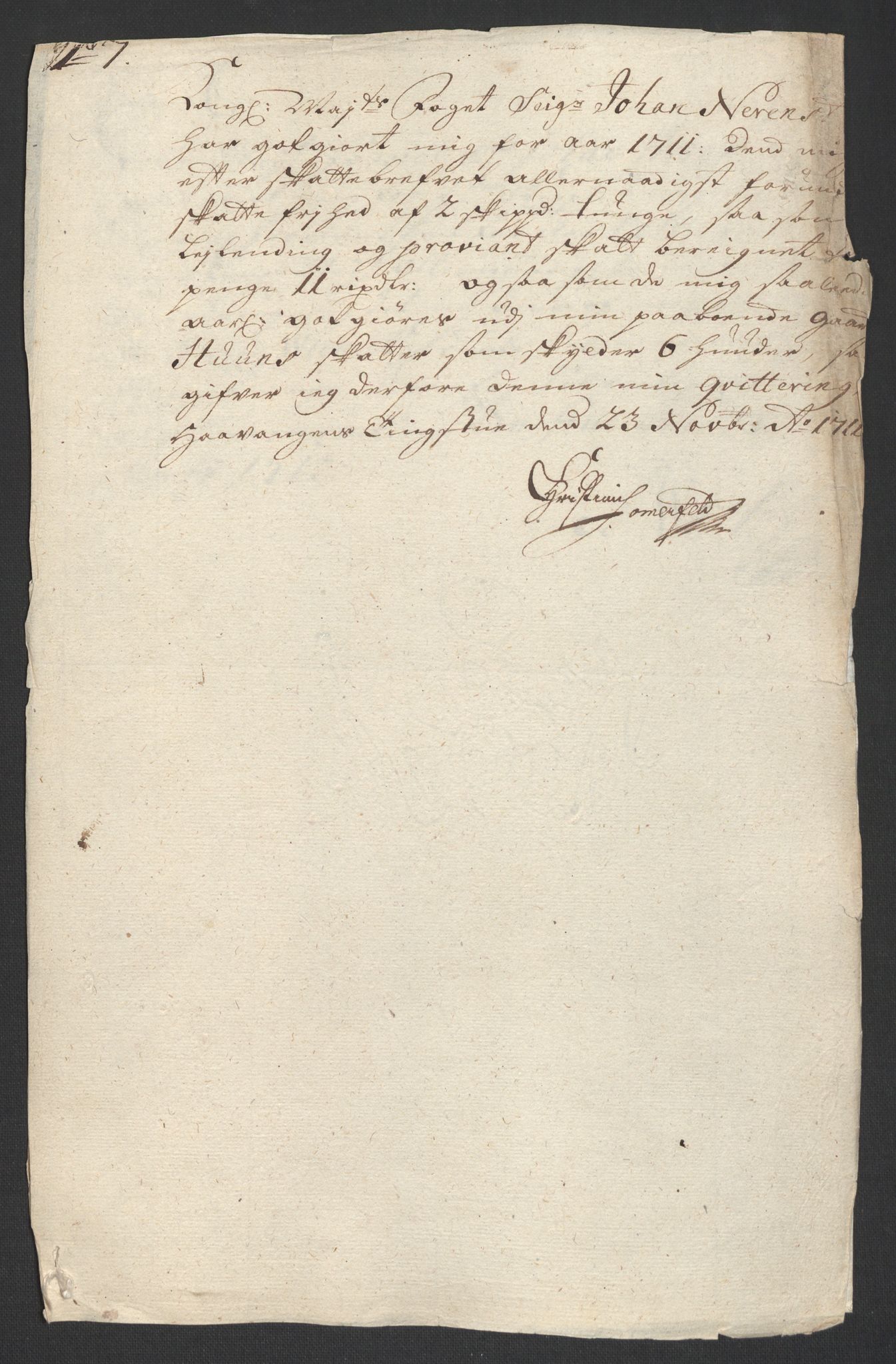 Rentekammeret inntil 1814, Reviderte regnskaper, Fogderegnskap, AV/RA-EA-4092/R18/L1308: Fogderegnskap Hadeland, Toten og Valdres, 1711, p. 408