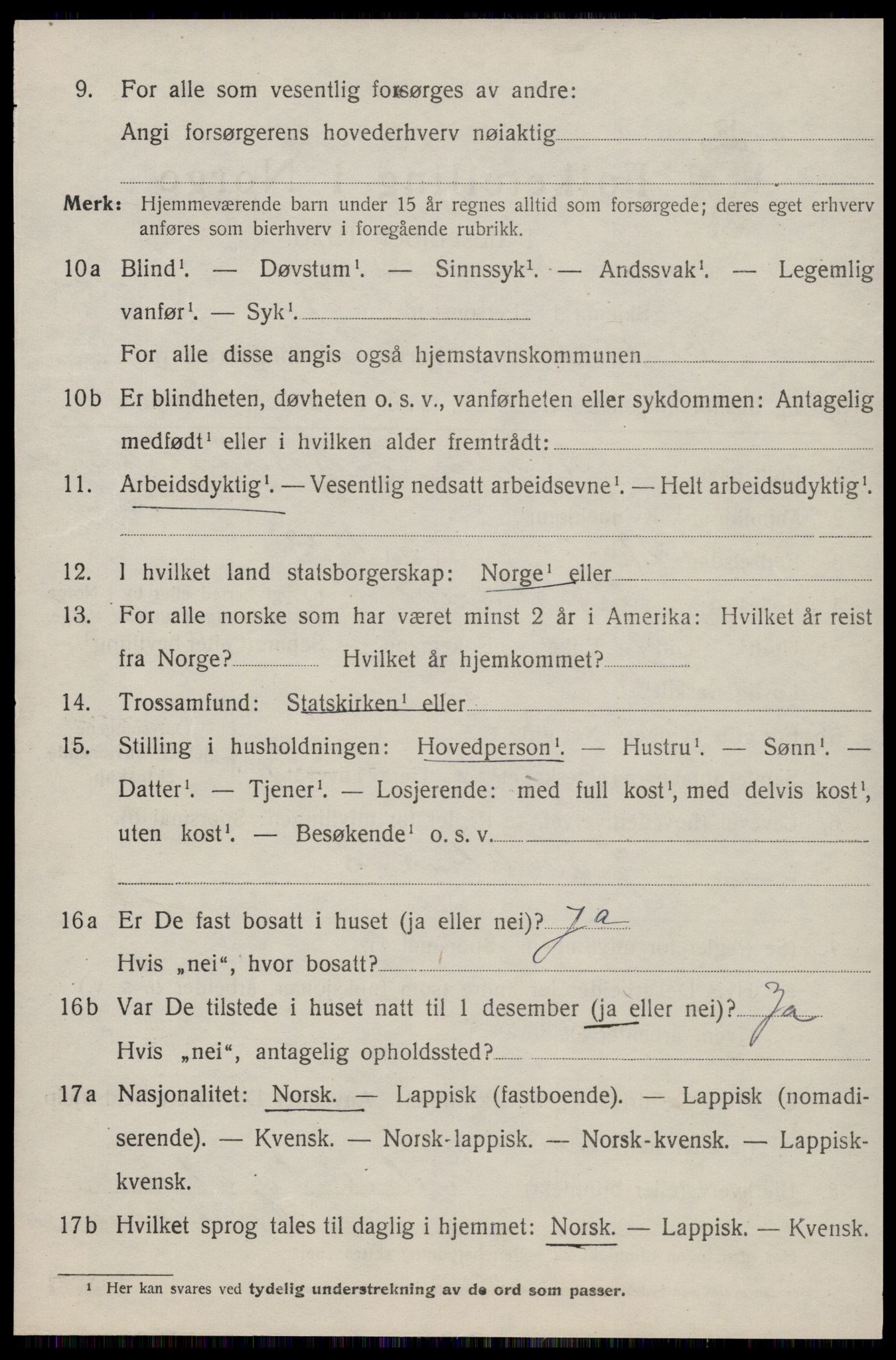 SAT, 1920 census for Ørland, 1920, p. 7836