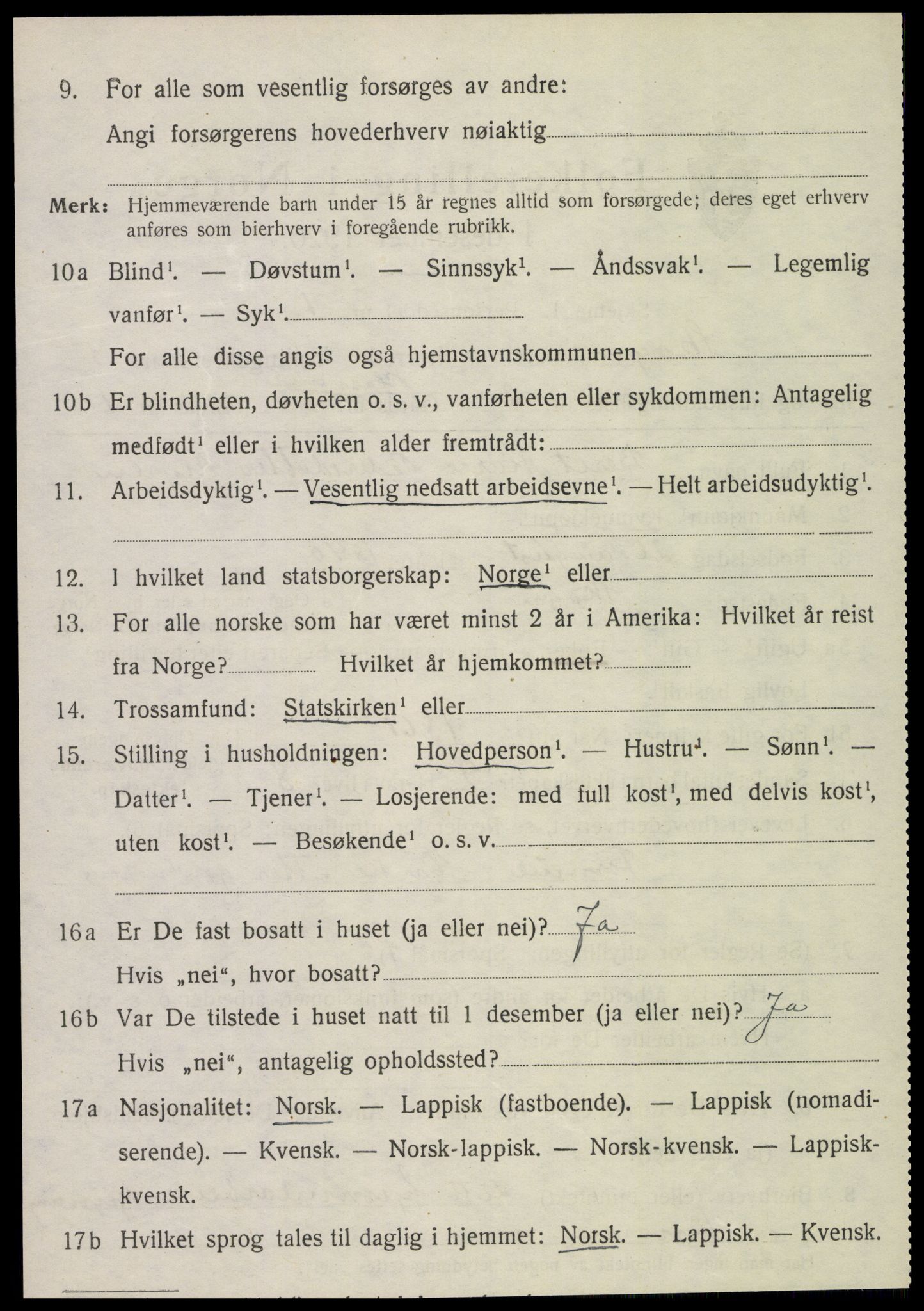 SAT, 1920 census for Skogn, 1920, p. 6500