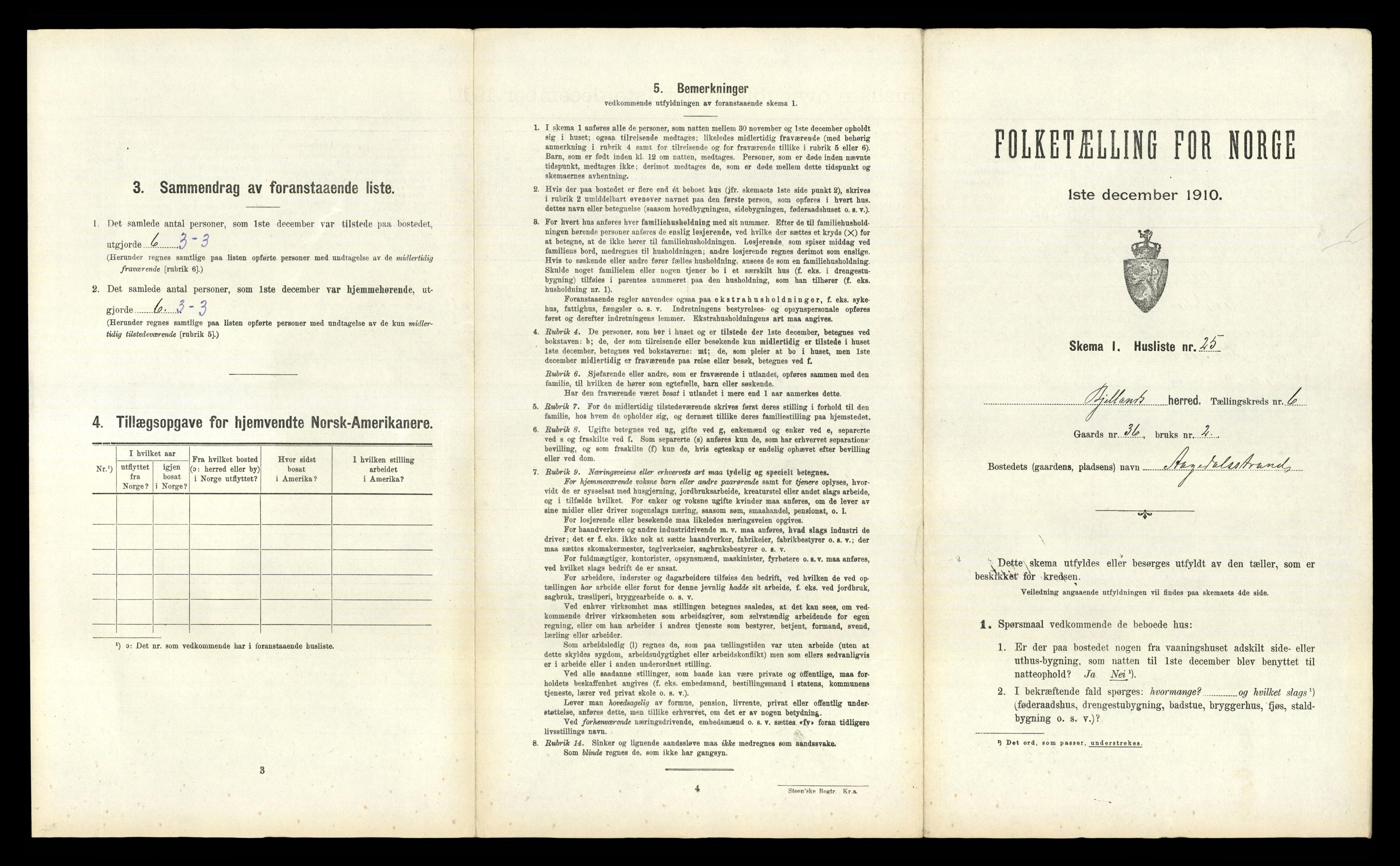 RA, 1910 census for Bjelland, 1910, p. 384