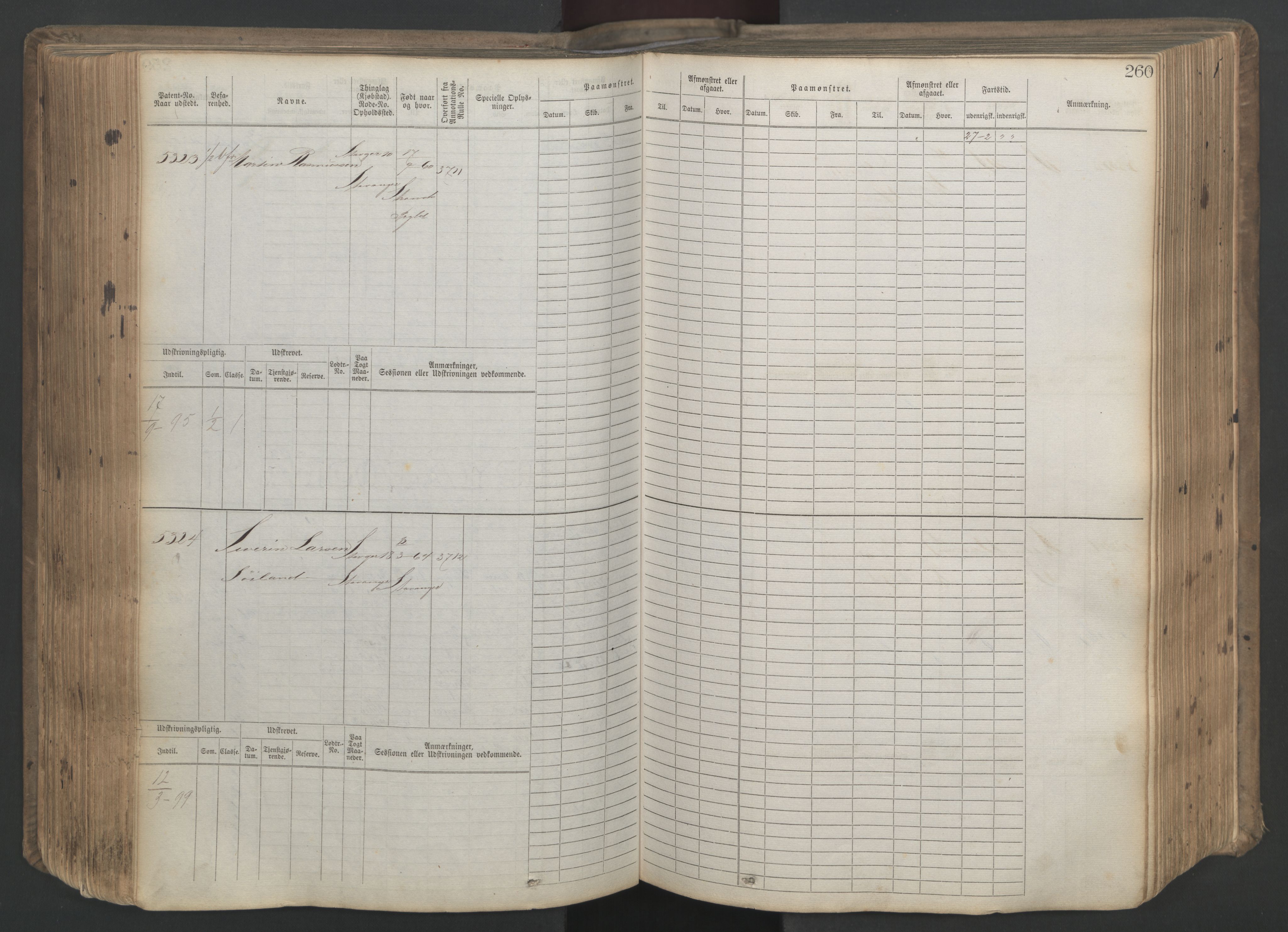 Stavanger sjømannskontor, AV/SAST-A-102006/F/Fb/Fbb/L0020: Sjøfartshovedrulle patnentnr. 4803-6004 (dublett), 1879, p. 265