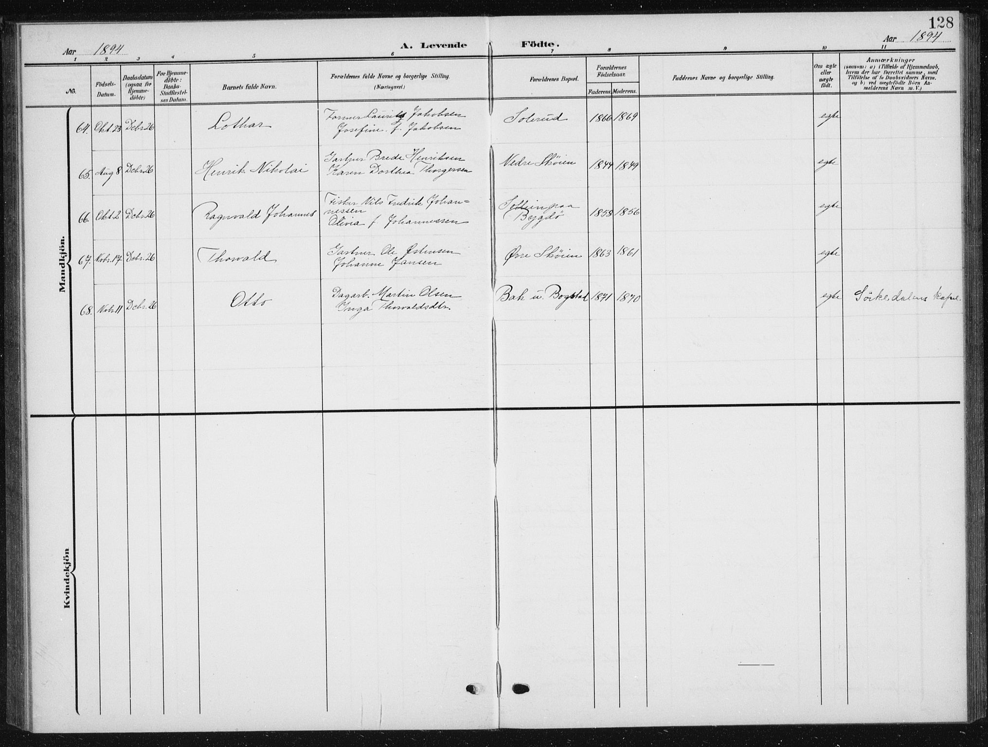 Vestre Aker prestekontor Kirkebøker, AV/SAO-A-10025/F/Fb/L0001: Parish register (official) no. II 1, 1880-1906, p. 128