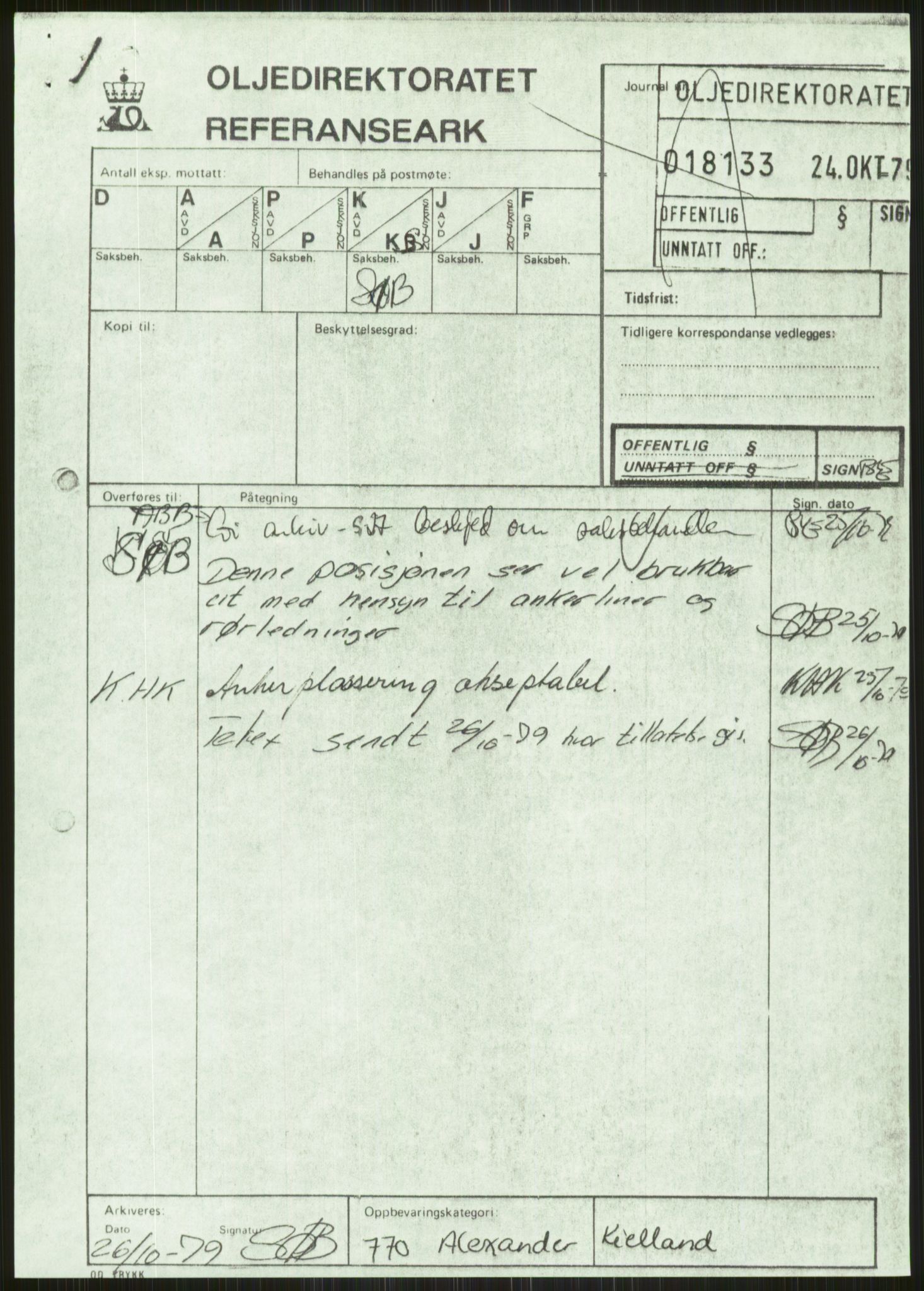 Justisdepartementet, Granskningskommisjonen ved Alexander Kielland-ulykken 27.3.1980, AV/RA-S-1165/D/L0010: E CFEM (E20-E35 av 35)/G Oljedirektoratet (Doku.liste + G1-G3, G6-G8 av 8), 1980-1981, p. 663