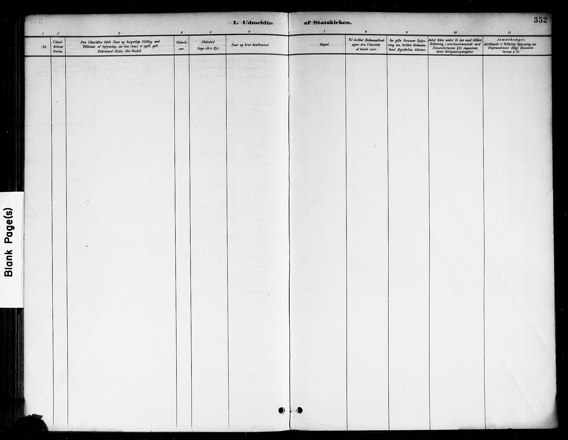 Skjeberg prestekontor Kirkebøker, AV/SAO-A-10923/F/Fa/L0009: Parish register (official) no. I 9, 1886-1897, p. 352