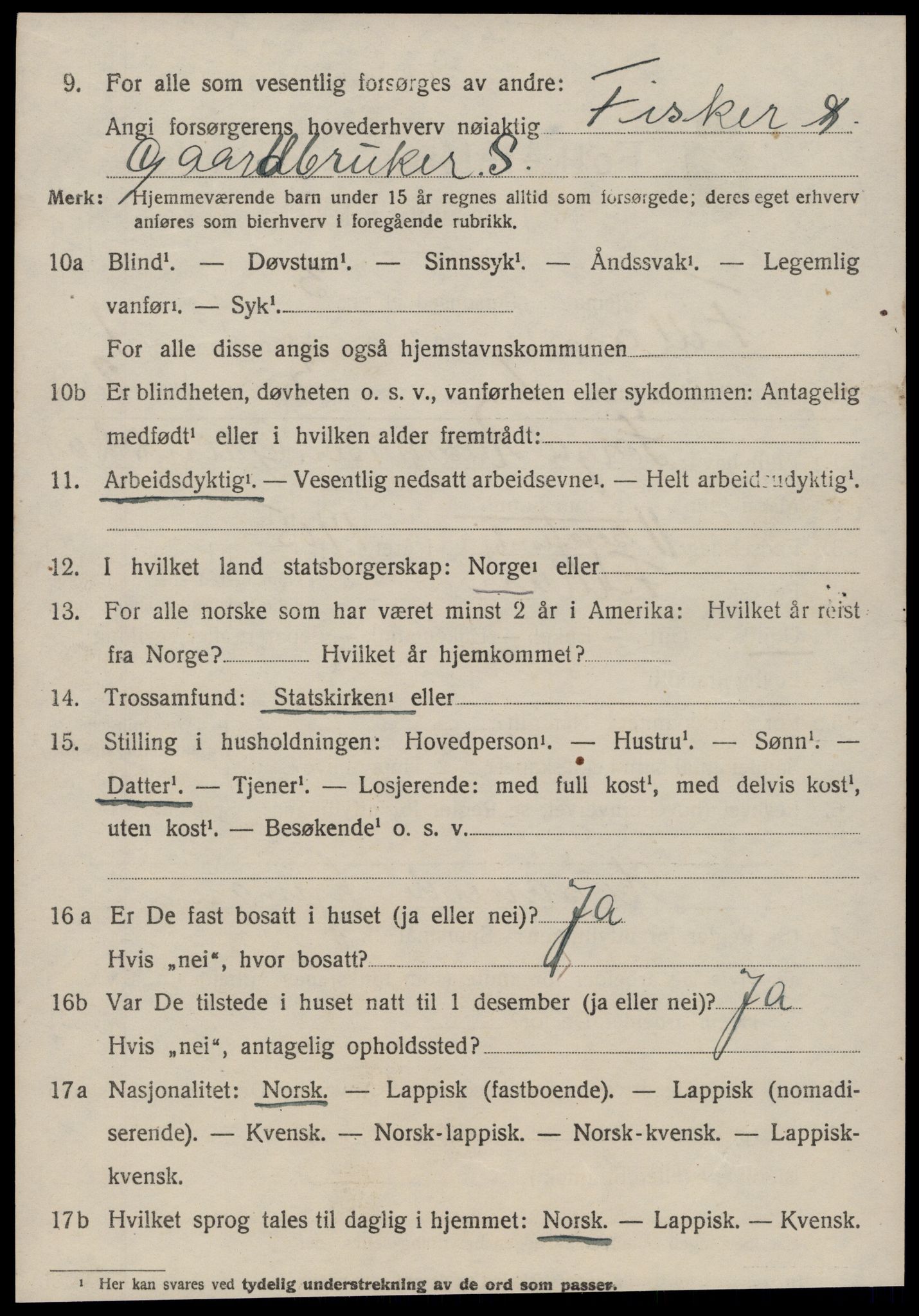 SAT, 1920 census for Fillan, 1920, p. 593