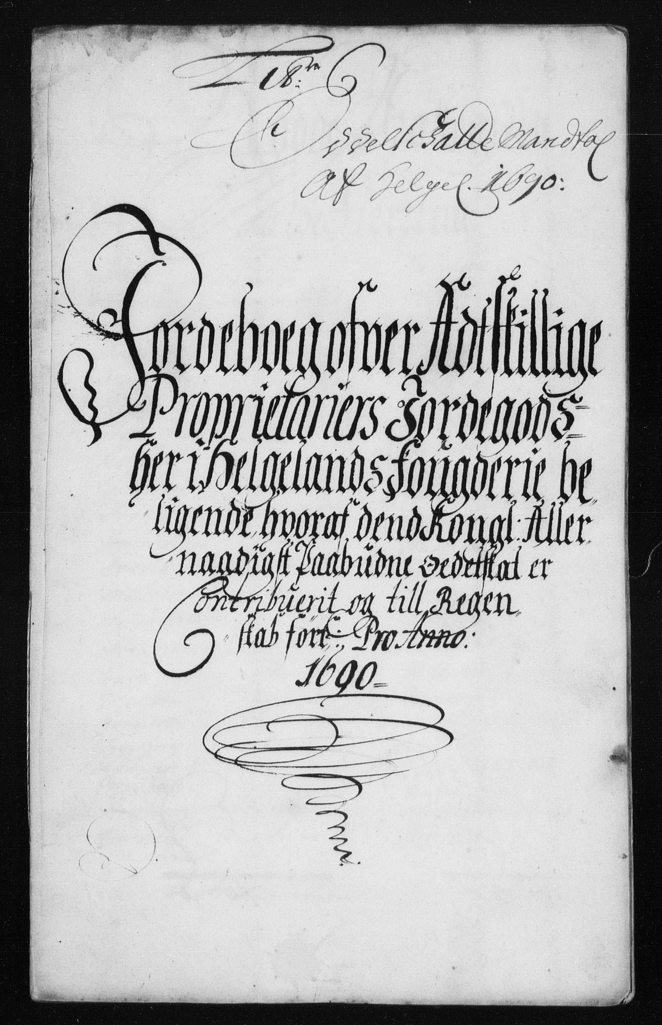 Rentekammeret inntil 1814, Reviderte regnskaper, Stiftamtstueregnskaper, Trondheim stiftamt og Nordland amt, AV/RA-EA-6044/R/Rh/L0015: Nordland amt, 1690