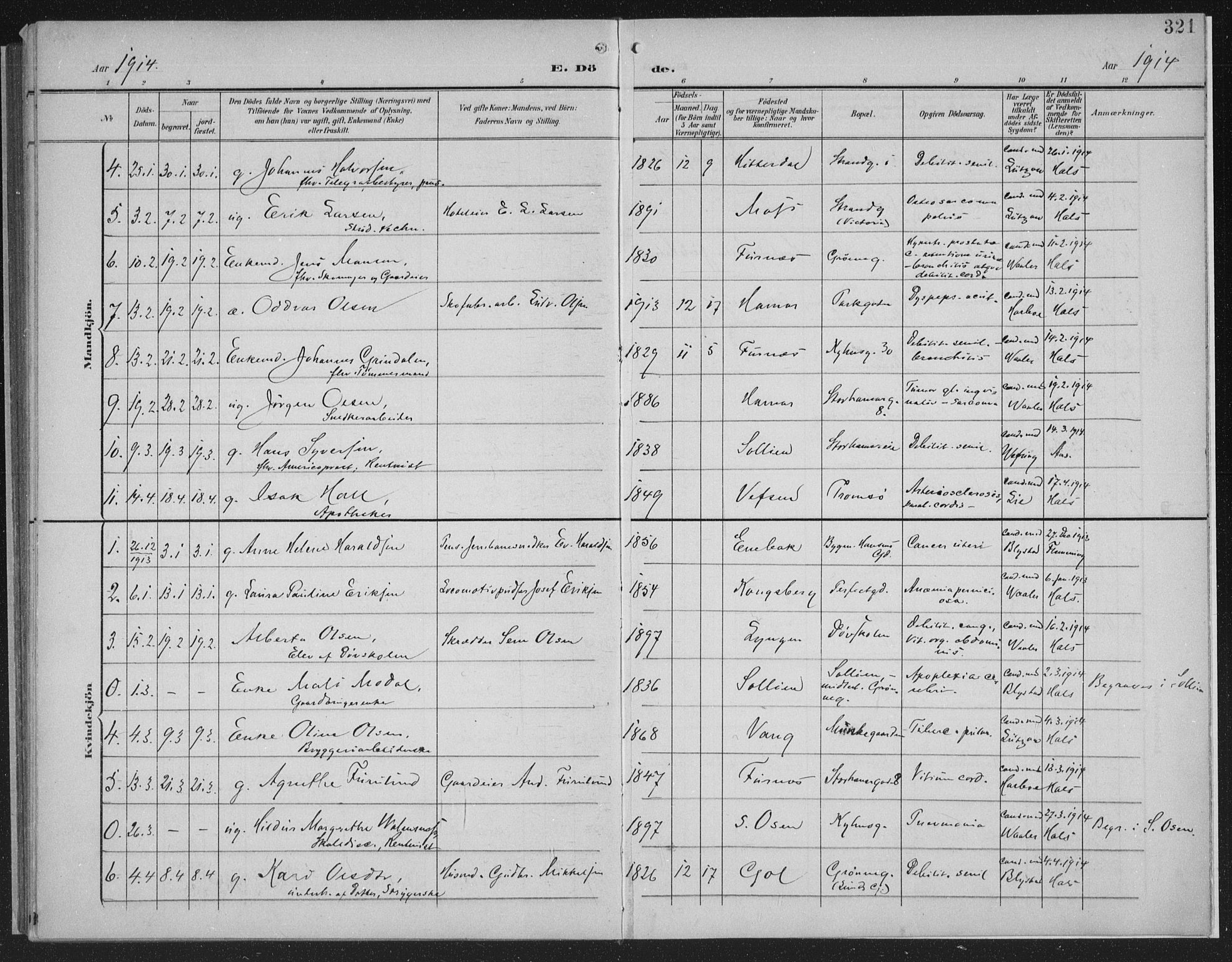 Hamar prestekontor, AV/SAH-DOMPH-002/H/Ha/Haa/L0001: Parish register (official) no. 1, 1900-1914, p. 321