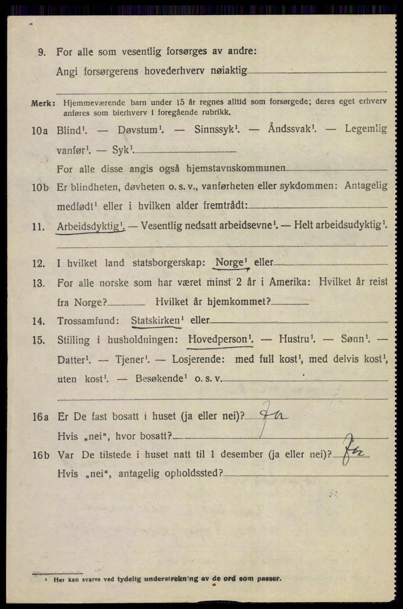 SAKO, 1920 census for Tyristrand, 1920, p. 2987