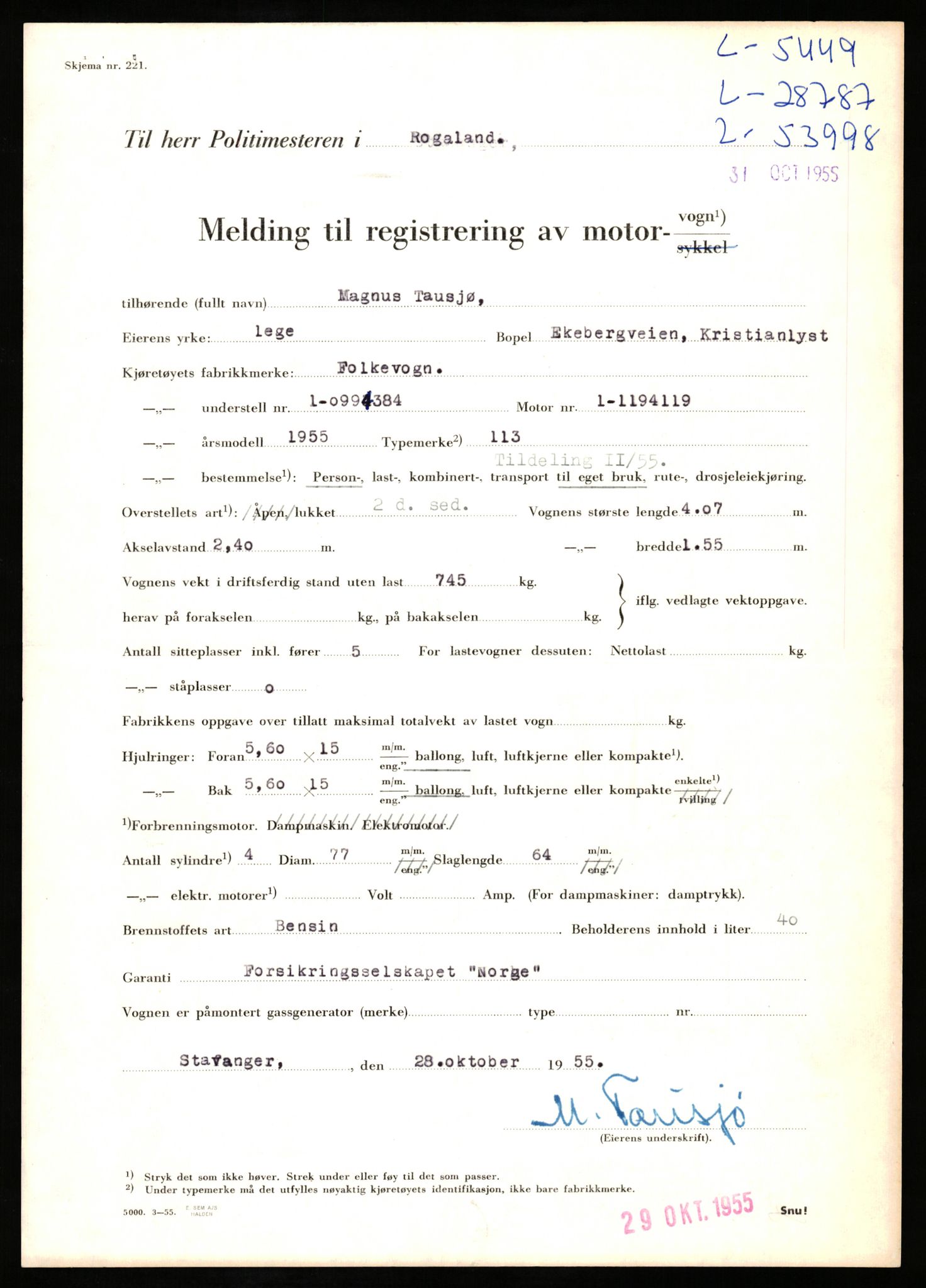 Stavanger trafikkstasjon, AV/SAST-A-101942/0/F/L0014: L-5080 - L-5499, 1930-1971, p. 1887