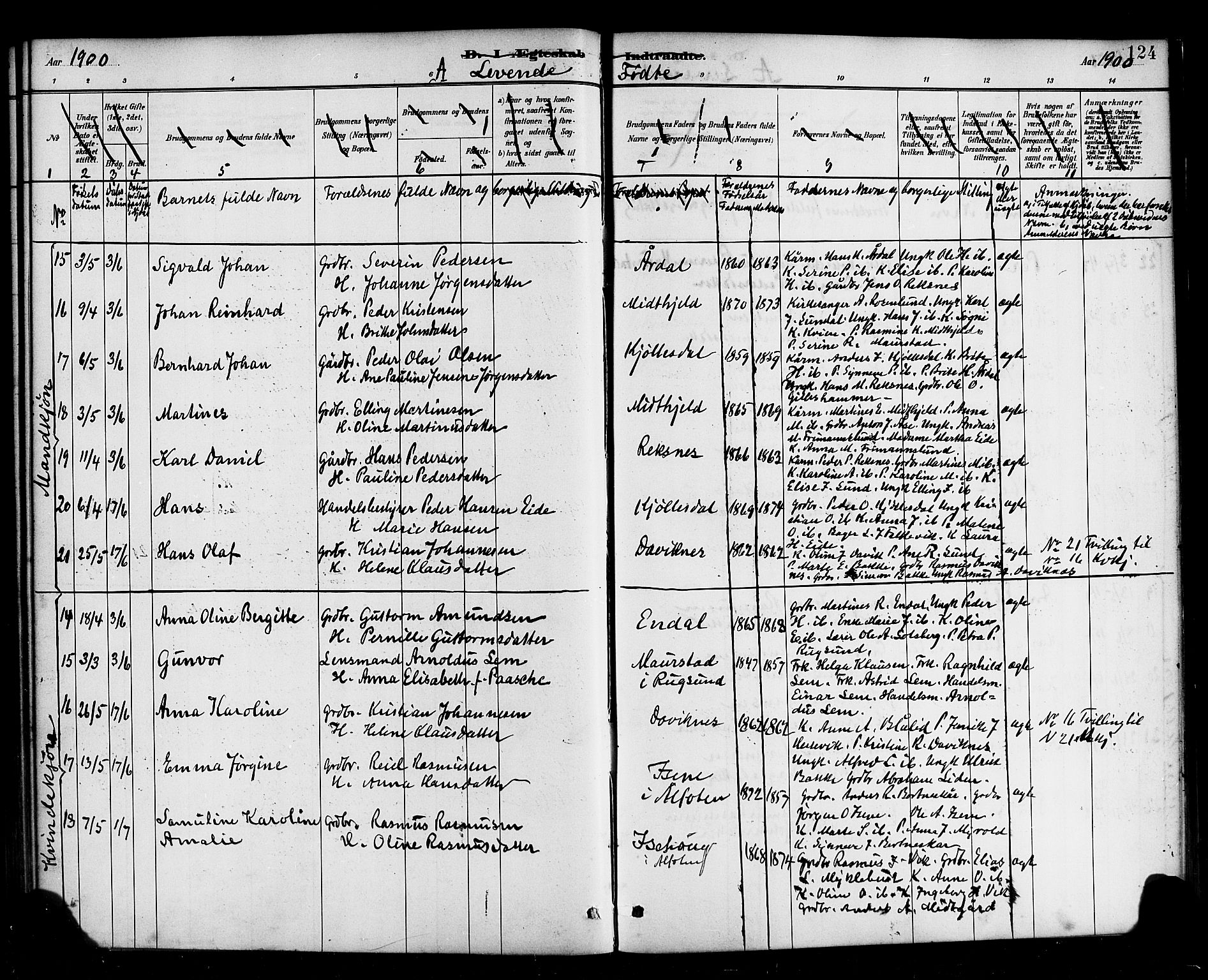 Davik sokneprestembete, AV/SAB-A-79701/H/Haa/Haab/L0001: Parish register (official) no. B 1, 1882-1900, p. 123