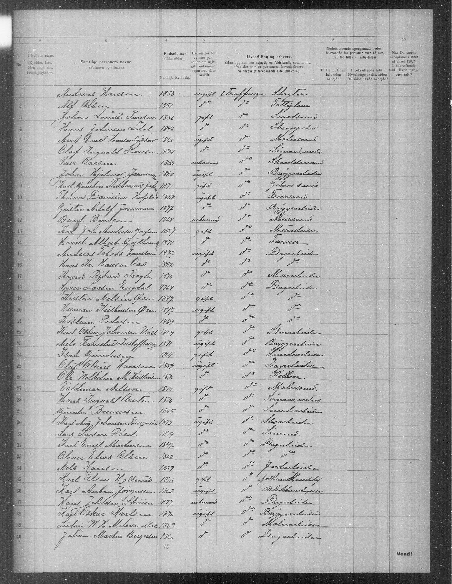 OBA, Municipal Census 1902 for Kristiania, 1902, p. 13