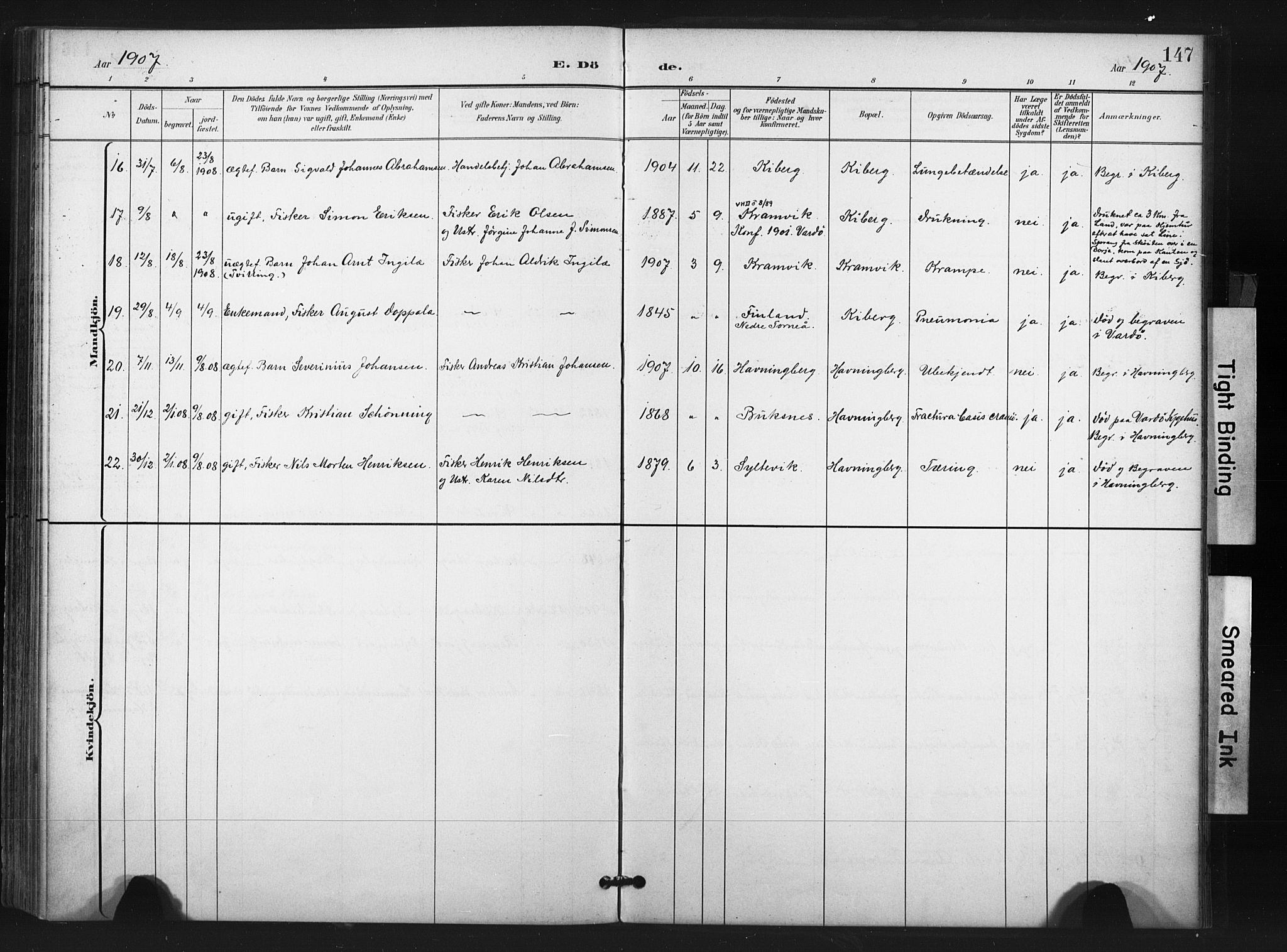 Vardø sokneprestkontor, SATØ/S-1332/H/Ha/L0011kirke: Parish register (official) no. 11, 1897-1911, p. 147
