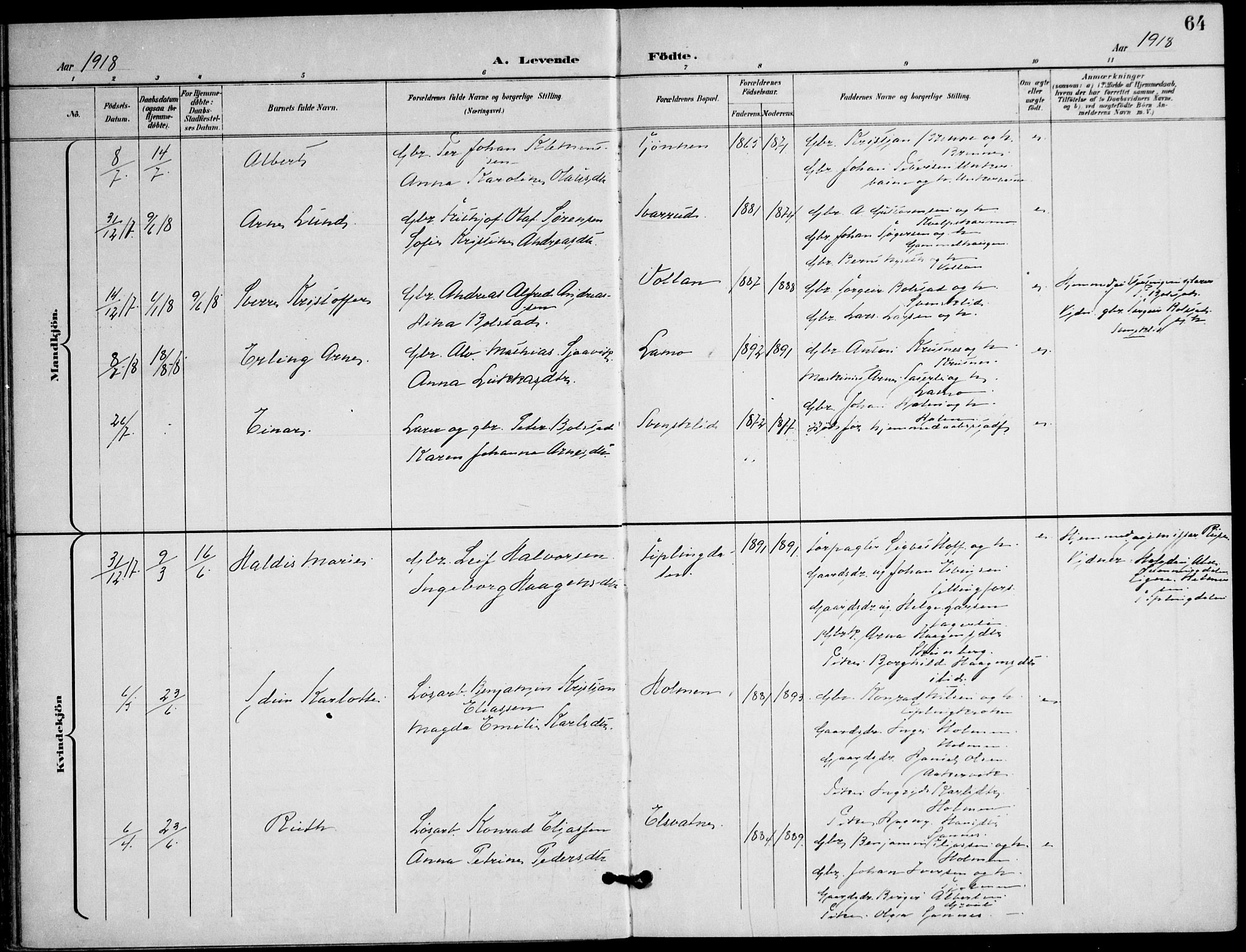 Ministerialprotokoller, klokkerbøker og fødselsregistre - Nordland, AV/SAT-A-1459/823/L0326: Parish register (official) no. 823A03, 1899-1919, p. 64