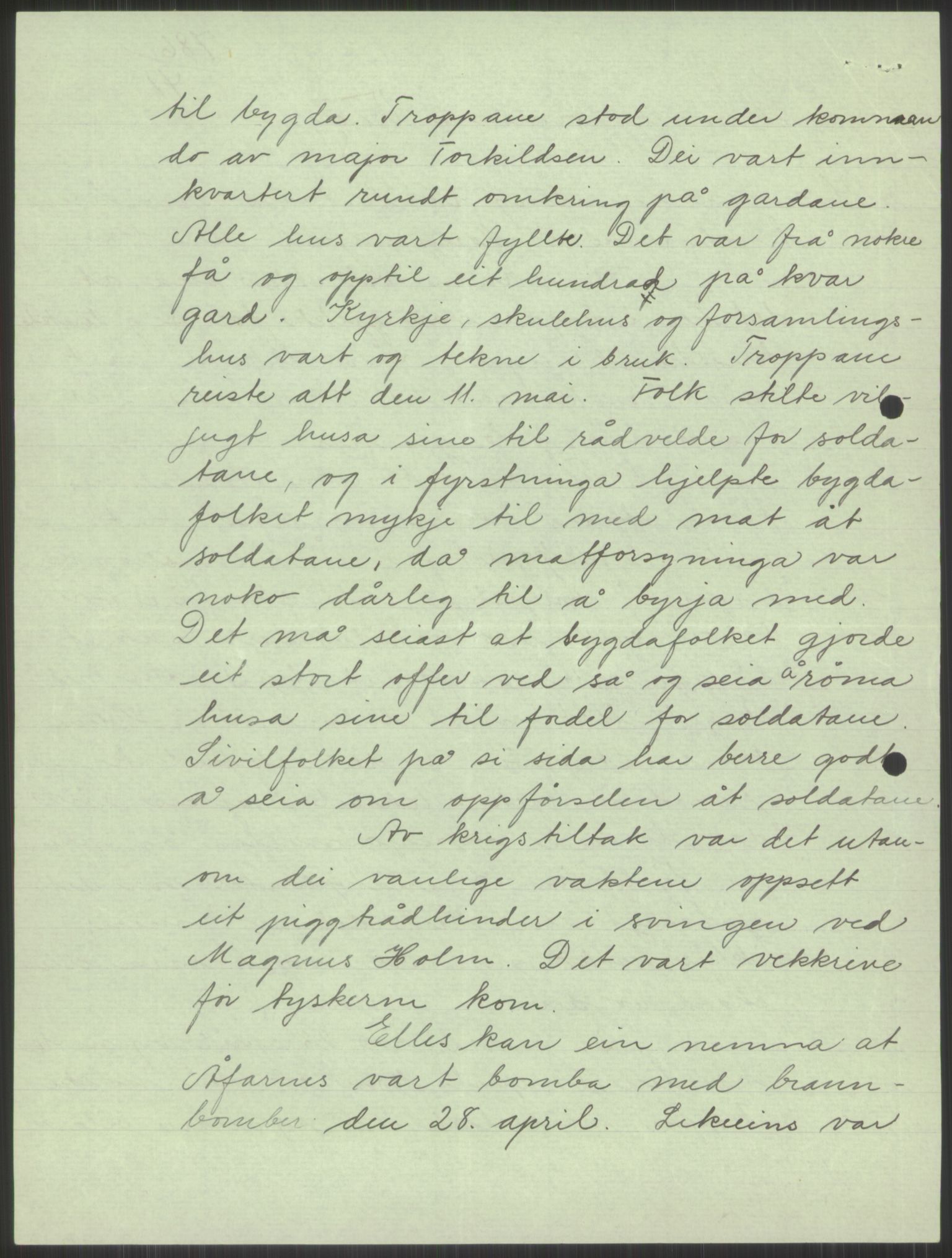 Forsvaret, Forsvarets krigshistoriske avdeling, AV/RA-RAFA-2017/Y/Ya/L0015: II-C-11-31 - Fylkesmenn.  Rapporter om krigsbegivenhetene 1940., 1940, p. 830