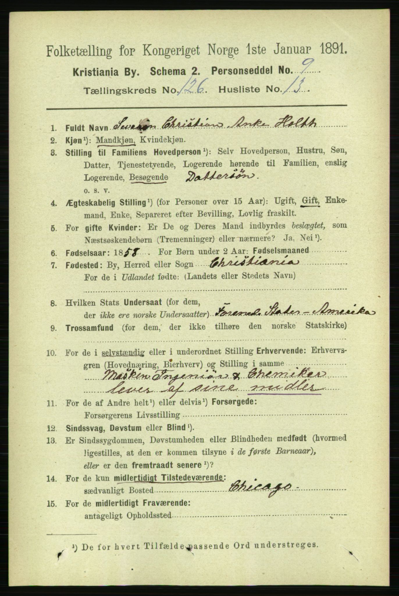 RA, 1891 census for 0301 Kristiania, 1891, p. 67587