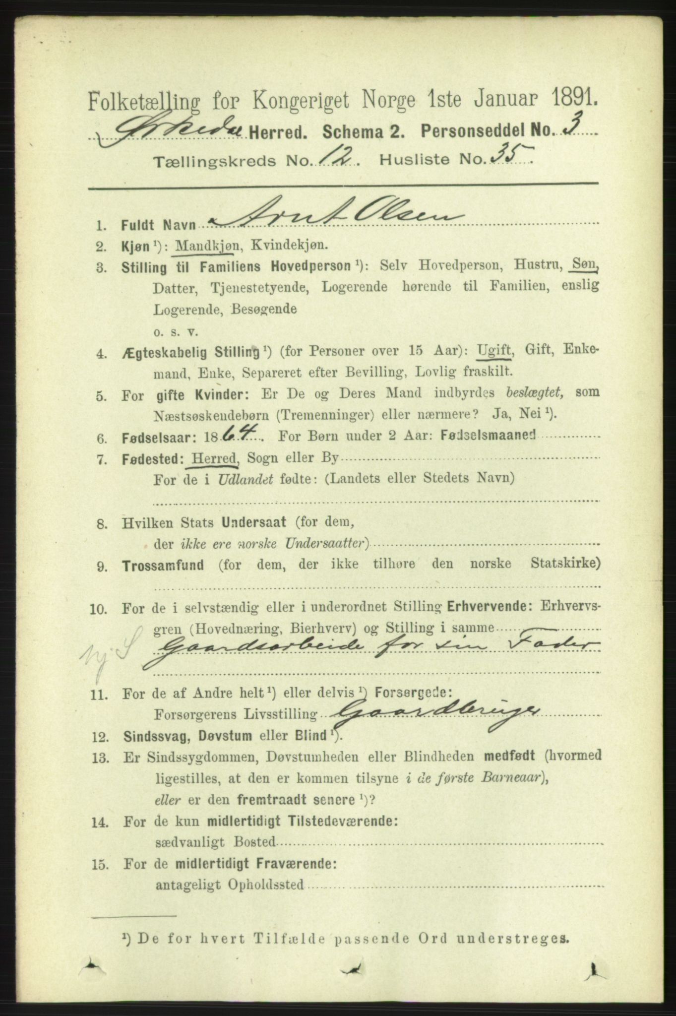 RA, 1891 census for 1638 Orkdal, 1891, p. 5776