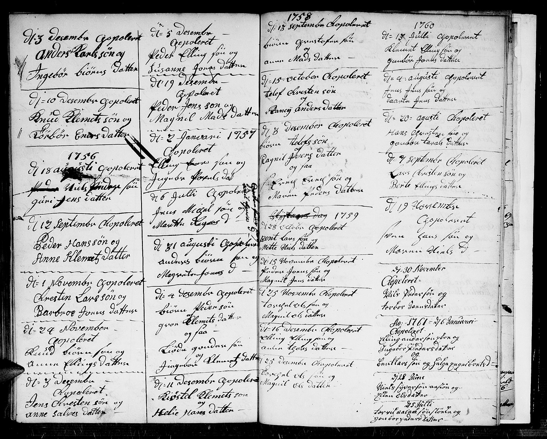 Dypvåg sokneprestkontor, SAK/1111-0007/F/Fb/Fba/L0006: Parish register (copy) no. B 6, 1746-1762, p. 74