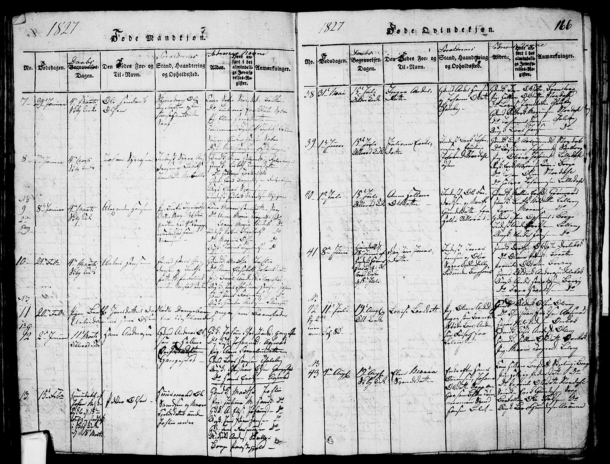 Skjeberg prestekontor Kirkebøker, AV/SAO-A-10923/G/Ga/L0001: Parish register (copy) no. I 1, 1815-1830, p. 166