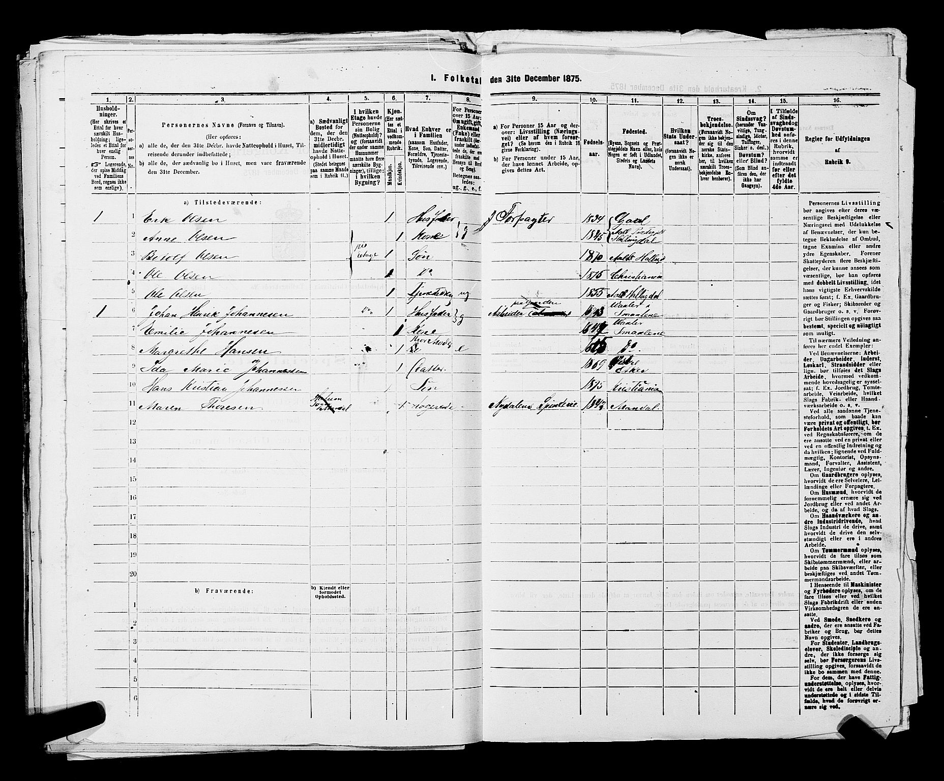 RA, 1875 census for 0301 Kristiania, 1875, p. 6698