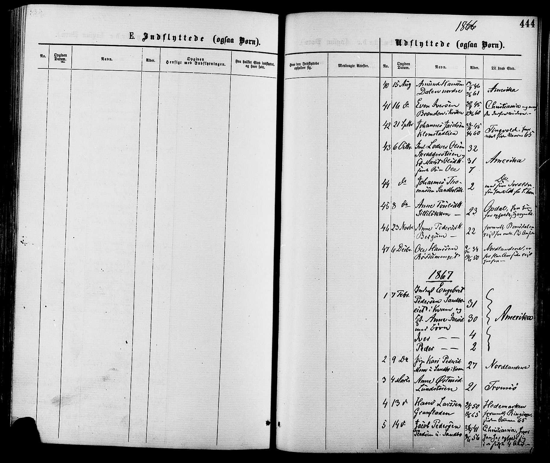 Nord-Fron prestekontor, SAH/PREST-080/H/Ha/Haa/L0002: Parish register (official) no. 2, 1865-1883, p. 444