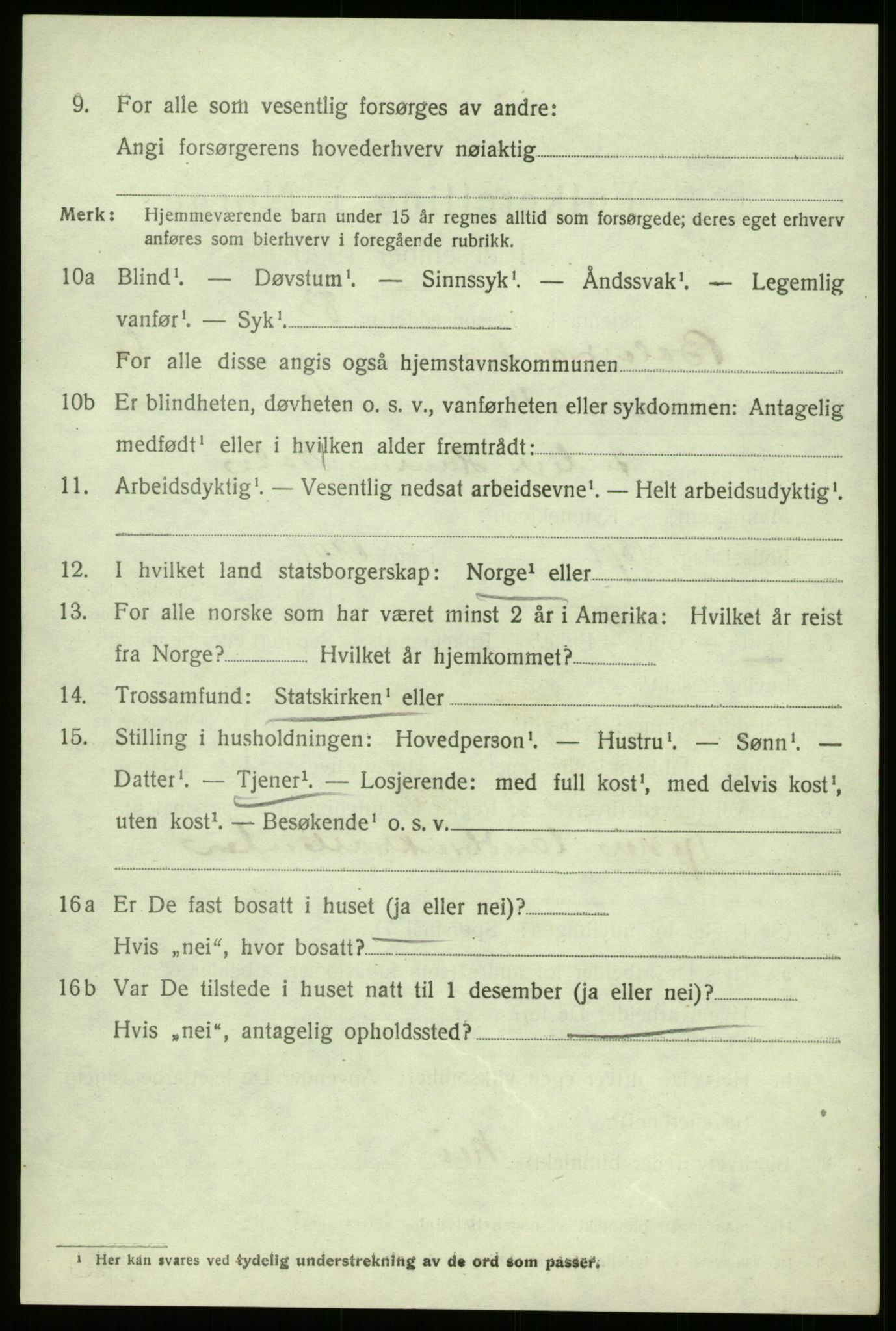 SAB, 1920 census for Balestrand, 1920, p. 3023