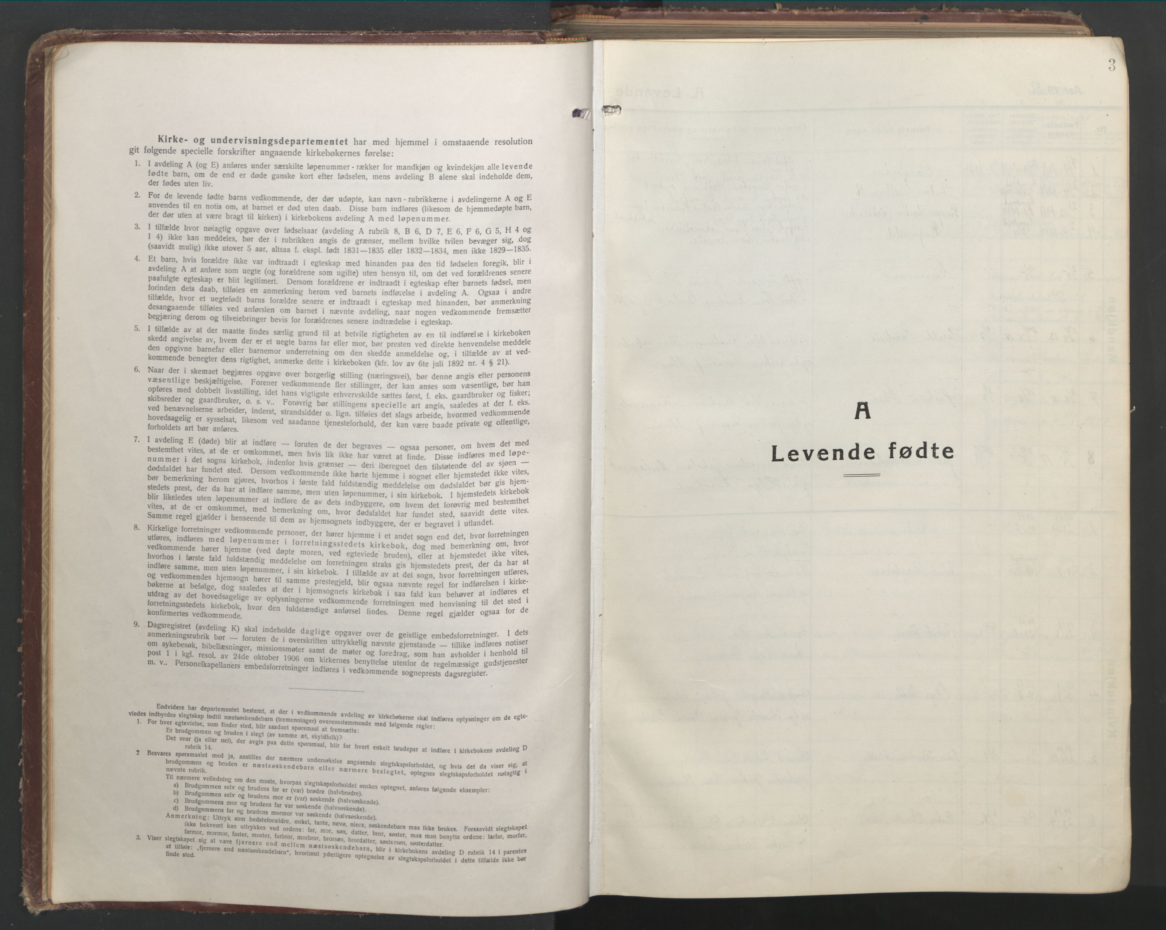 Ministerialprotokoller, klokkerbøker og fødselsregistre - Nordland, SAT/A-1459/849/L0700: Parish register (copy) no. 849C01, 1919-1946, p. 3