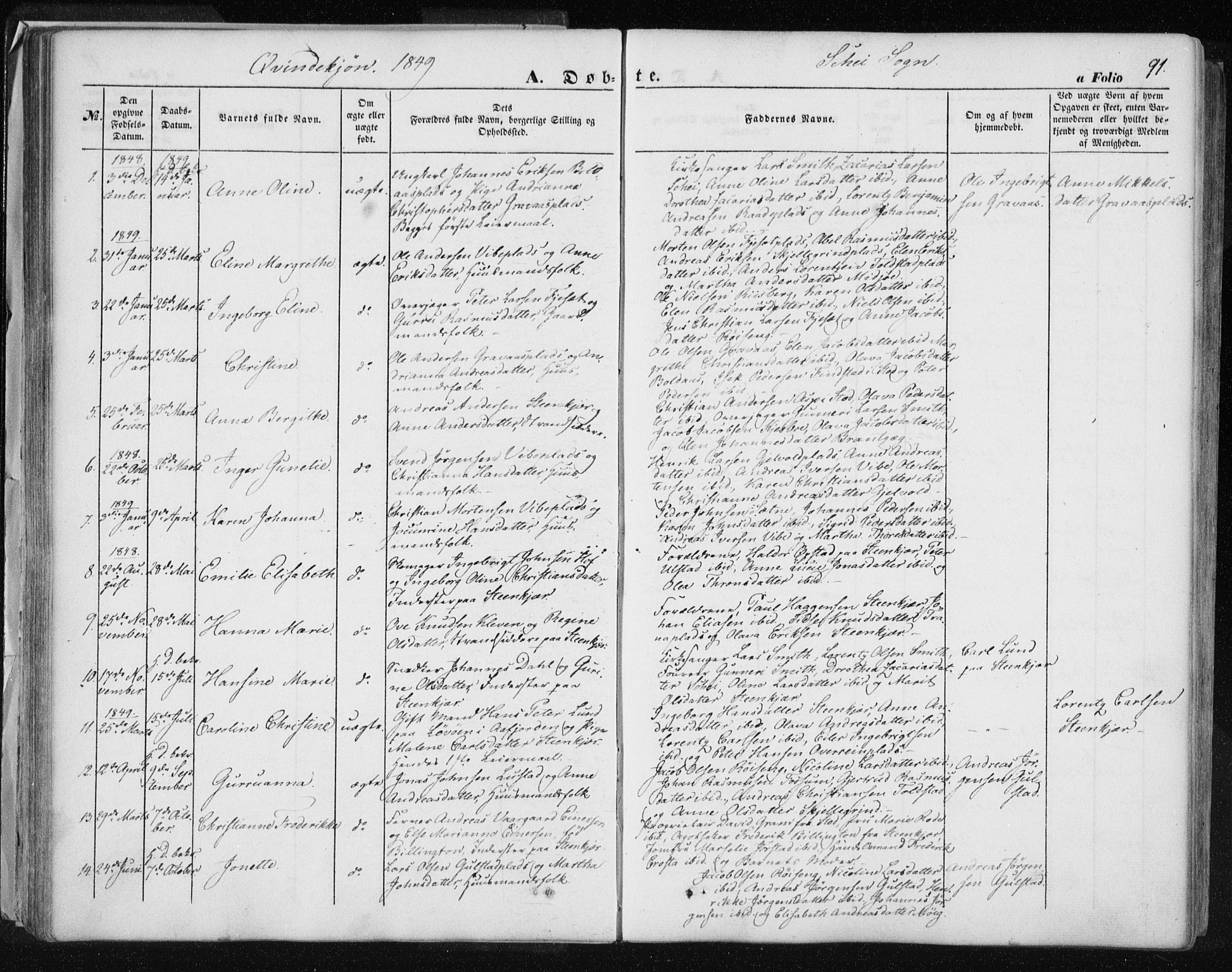 Ministerialprotokoller, klokkerbøker og fødselsregistre - Nord-Trøndelag, SAT/A-1458/735/L0342: Parish register (official) no. 735A07 /2, 1849-1862, p. 91