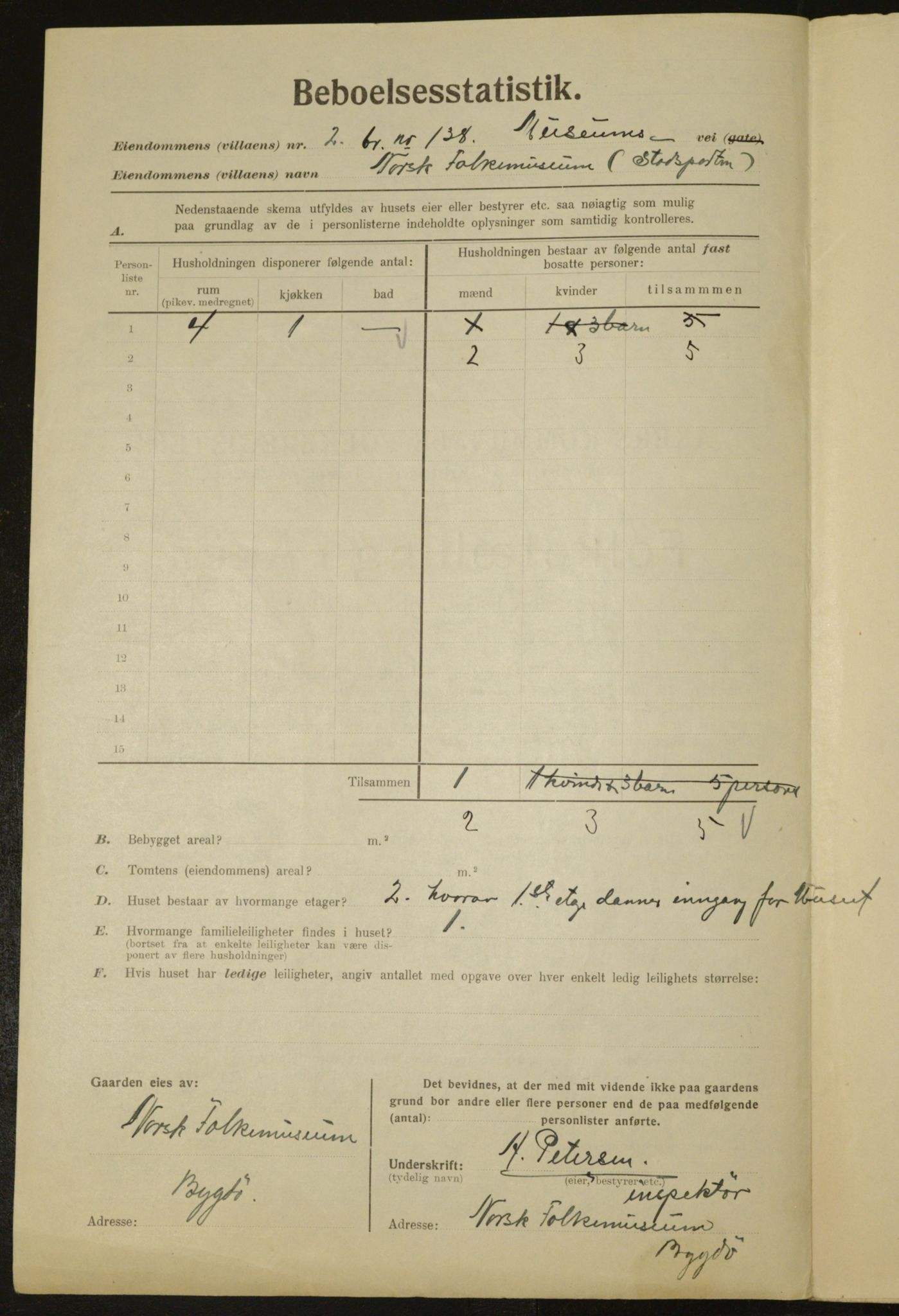 , Municipal Census 1923 for Aker, 1923, p. 4843