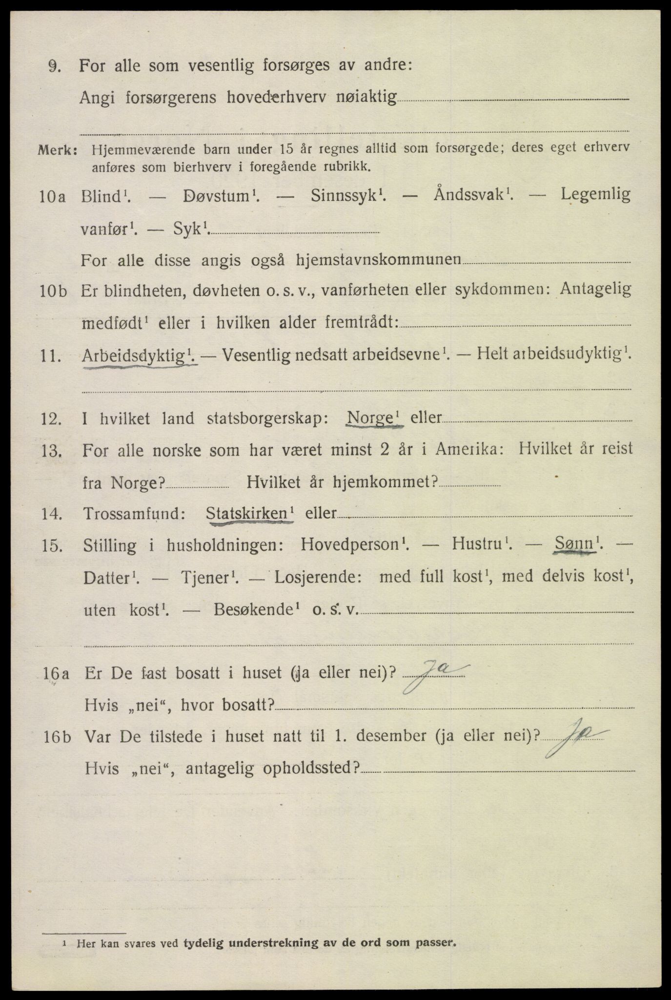 SAK, 1920 census for Iveland, 1920, p. 1932