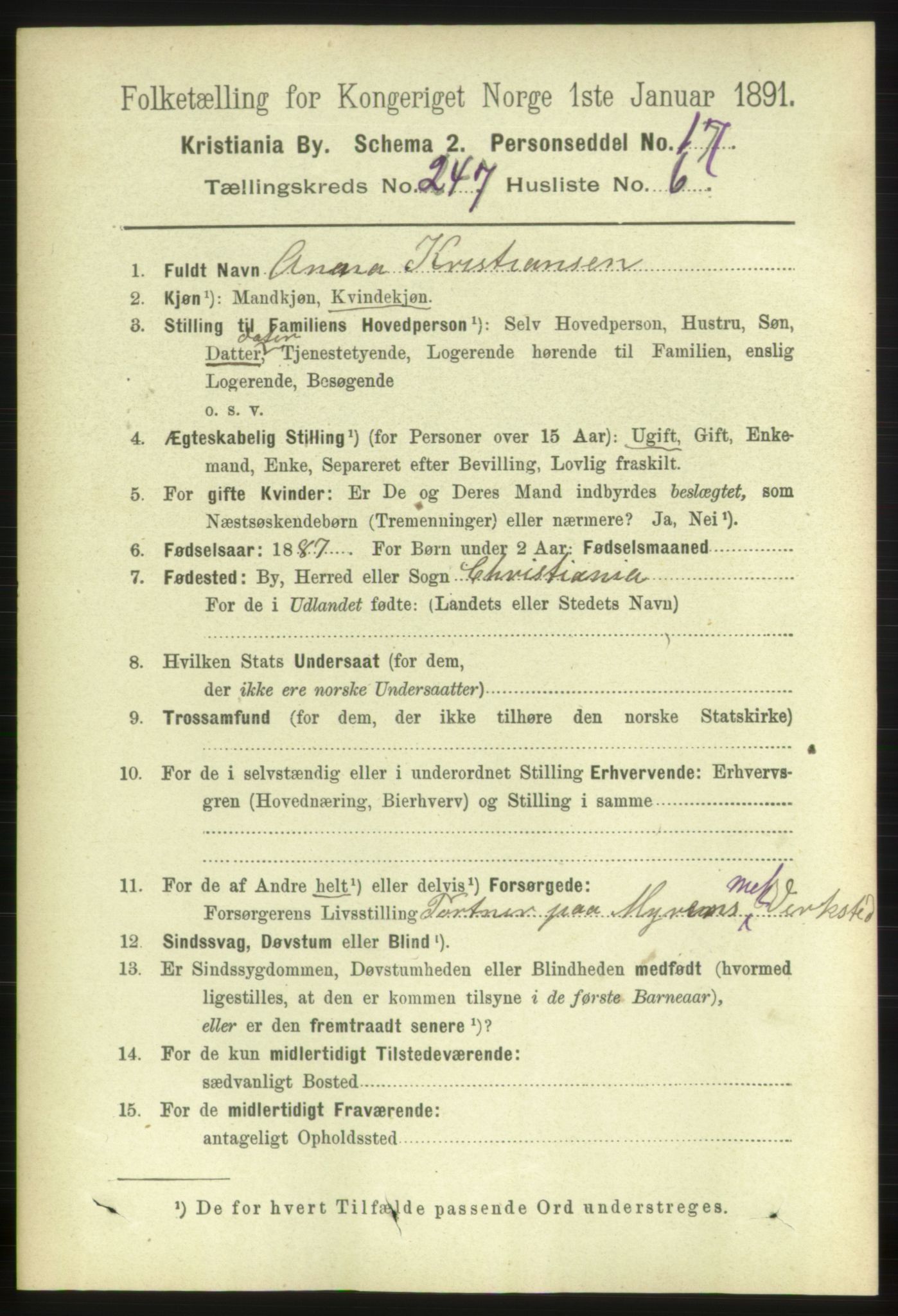 RA, 1891 census for 0301 Kristiania, 1891, p. 150566