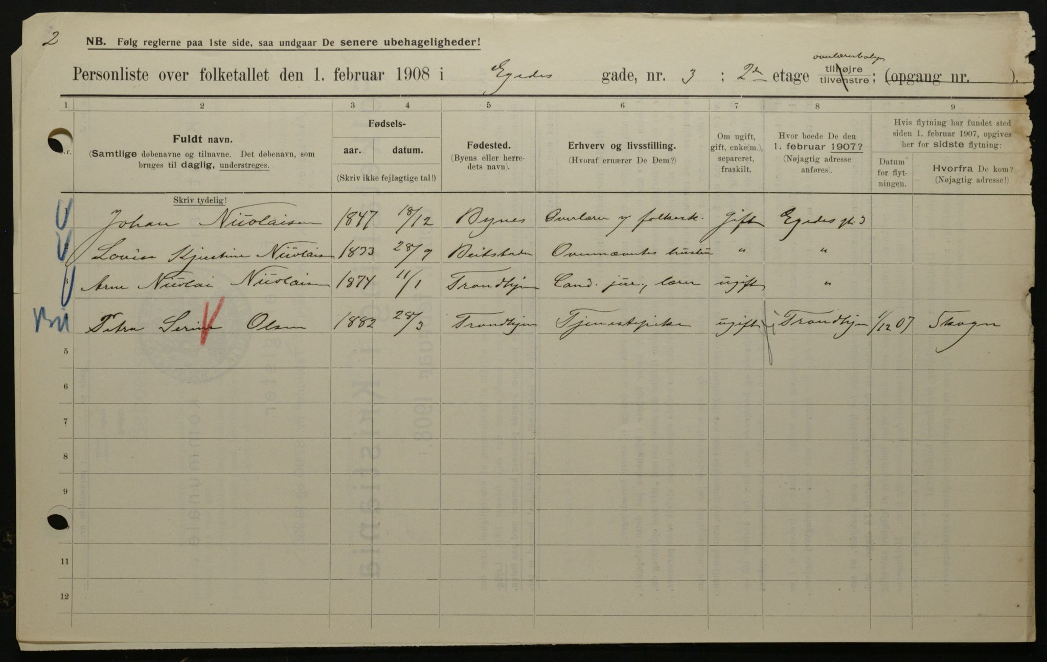 OBA, Municipal Census 1908 for Kristiania, 1908, p. 17333