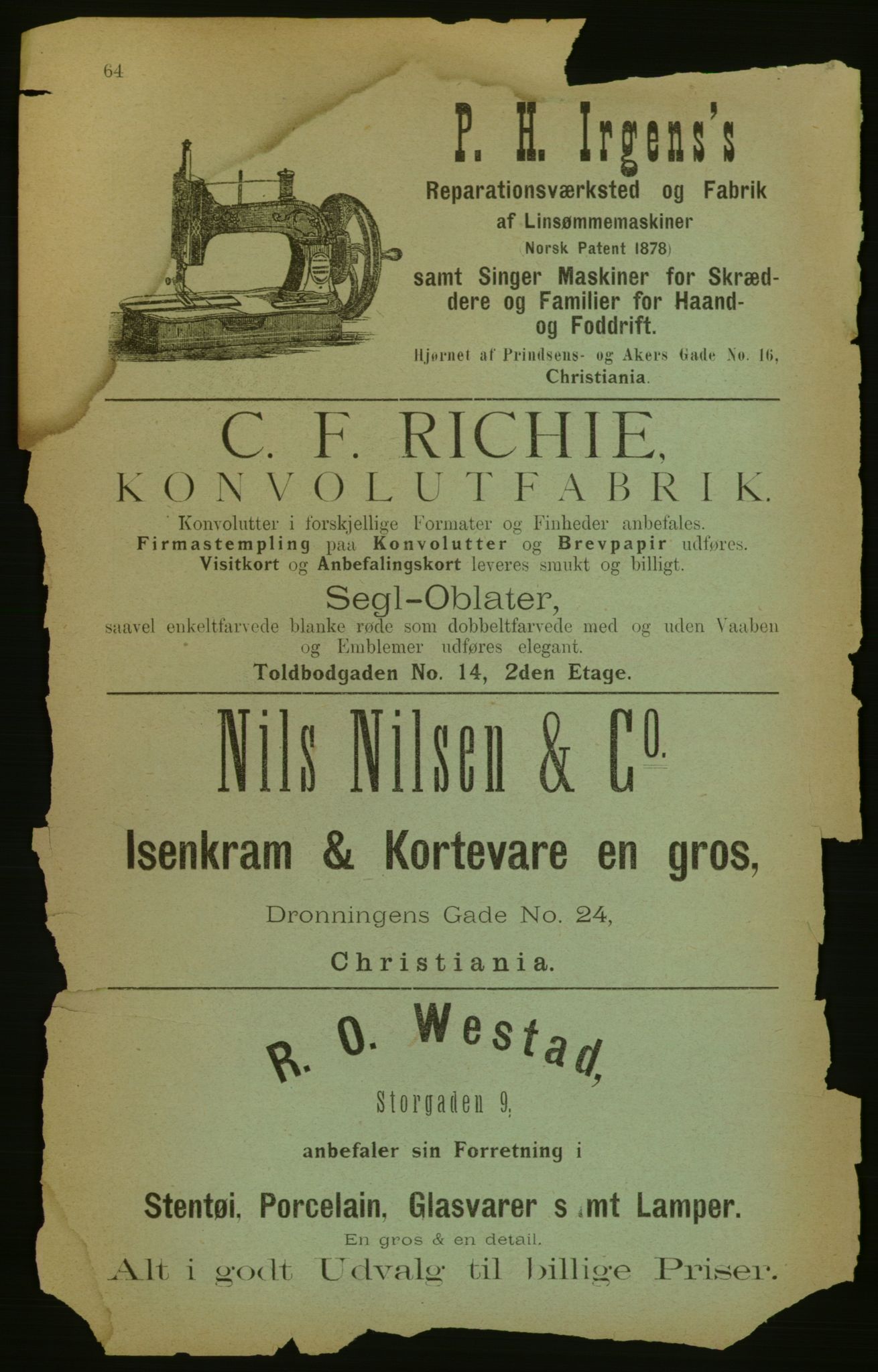 Kristiania/Oslo adressebok, PUBL/-, 1883, p. 64