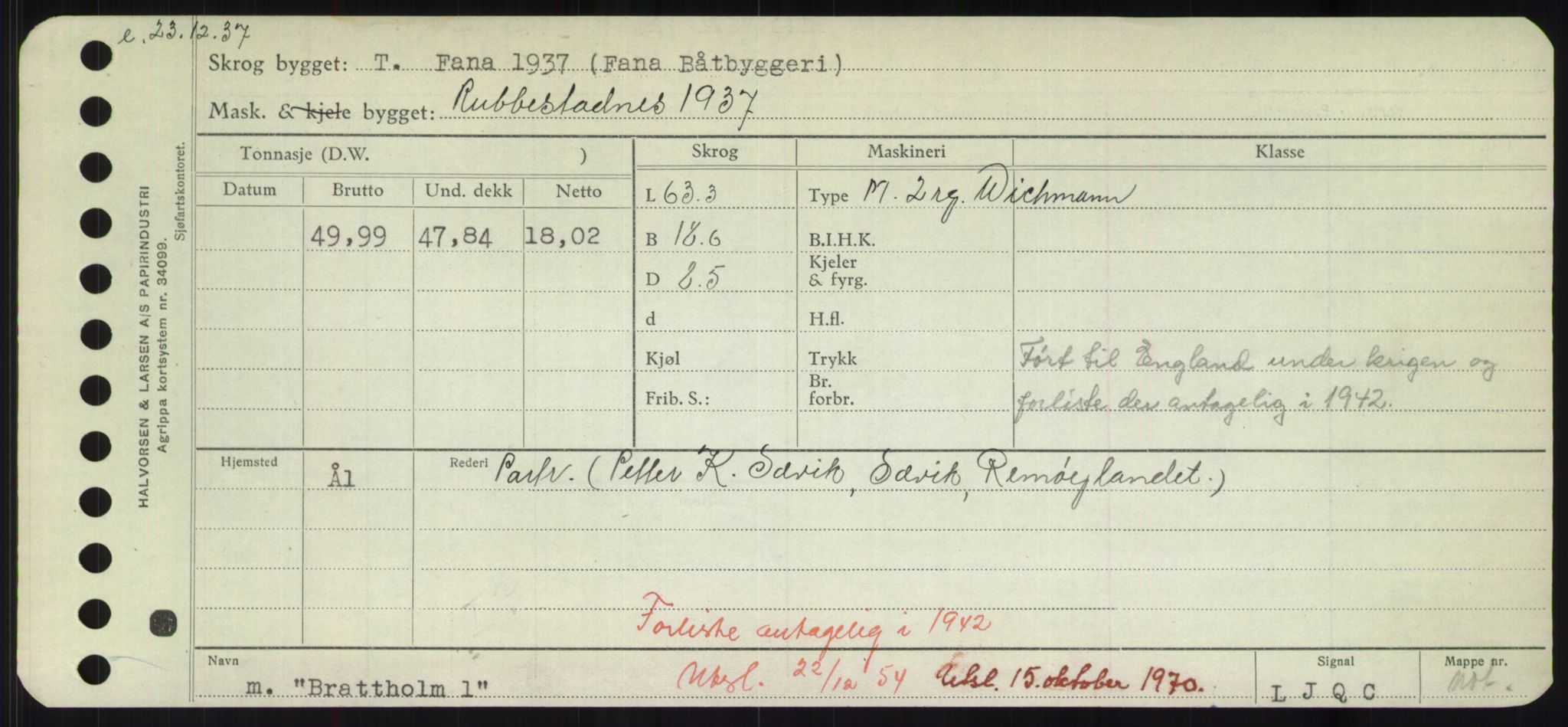 Sjøfartsdirektoratet med forløpere, Skipsmålingen, RA/S-1627/H/Hd/L0005: Fartøy, Br-Byg, p. 131