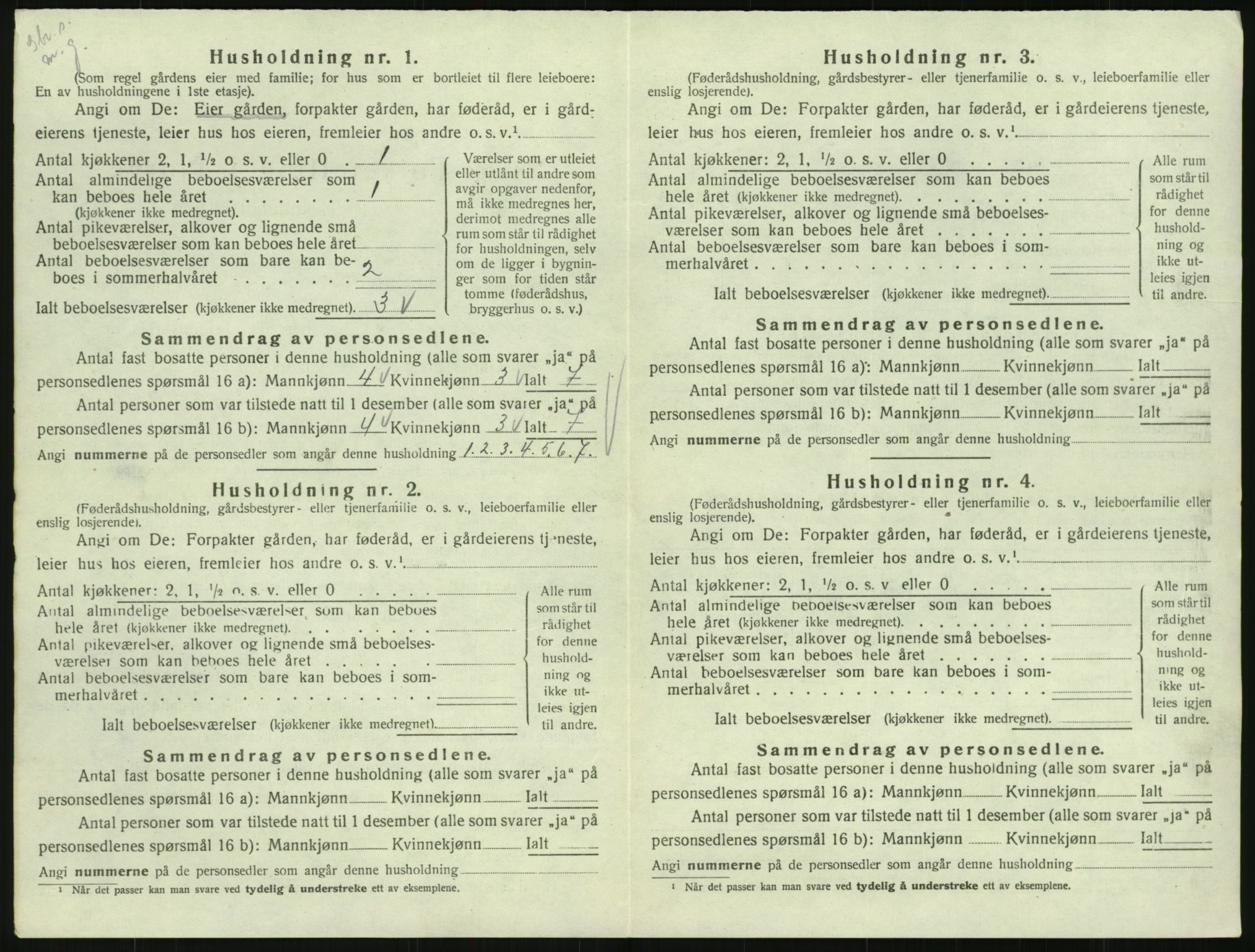 SAK, 1920 census for Iveland, 1920, p. 370