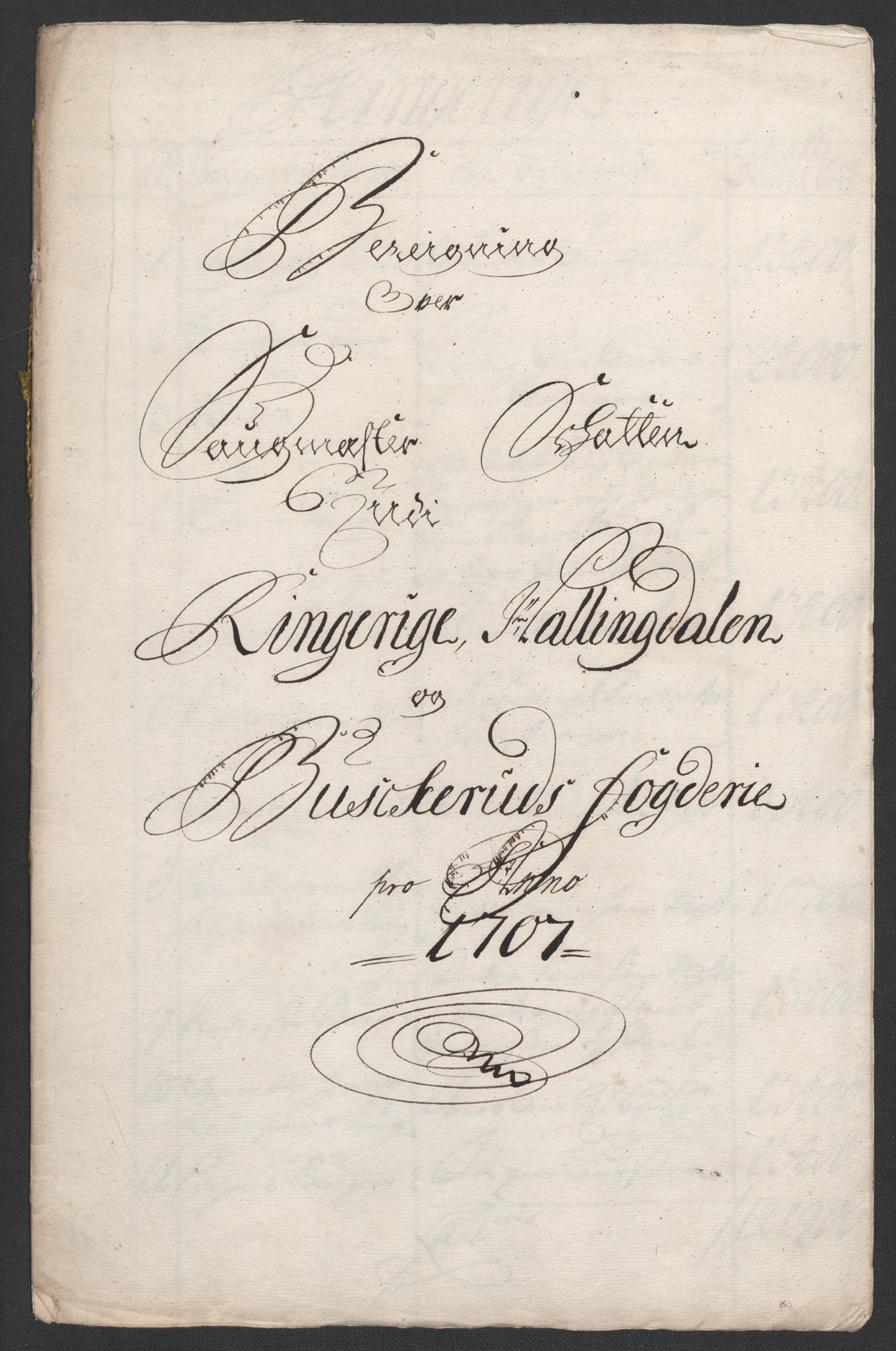 Rentekammeret inntil 1814, Reviderte regnskaper, Fogderegnskap, RA/EA-4092/R22/L1466: Fogderegnskap Ringerike, Hallingdal og Buskerud, 1707, p. 186