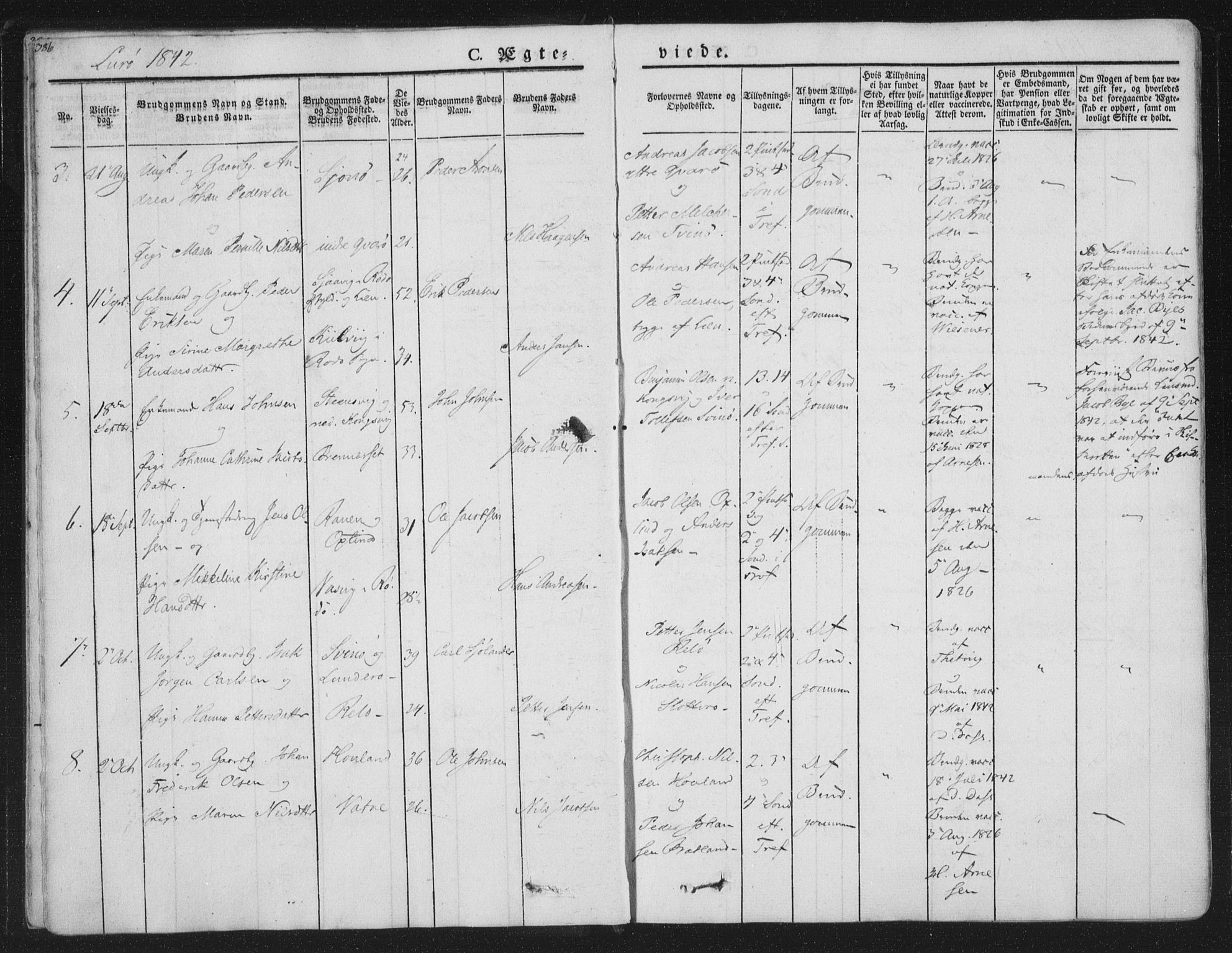 Ministerialprotokoller, klokkerbøker og fødselsregistre - Nordland, AV/SAT-A-1459/839/L0566: Parish register (official) no. 839A03, 1825-1862, p. 386