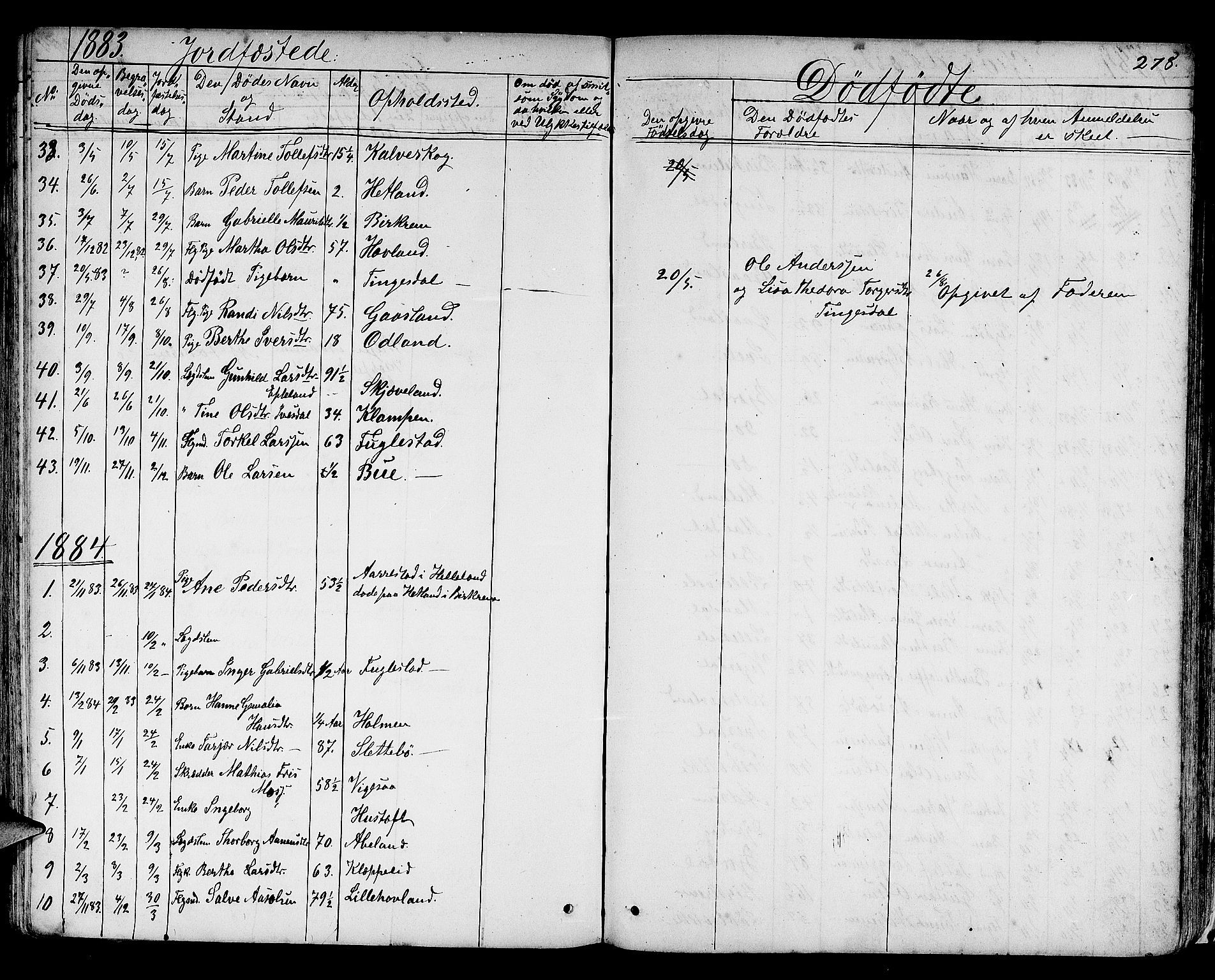 Helleland sokneprestkontor, SAST/A-101810: Parish register (copy) no. B 3, 1847-1886, p. 278