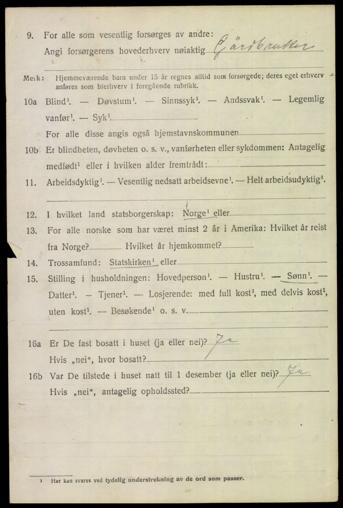 SAH, 1920 census for Brandval, 1920, p. 2999