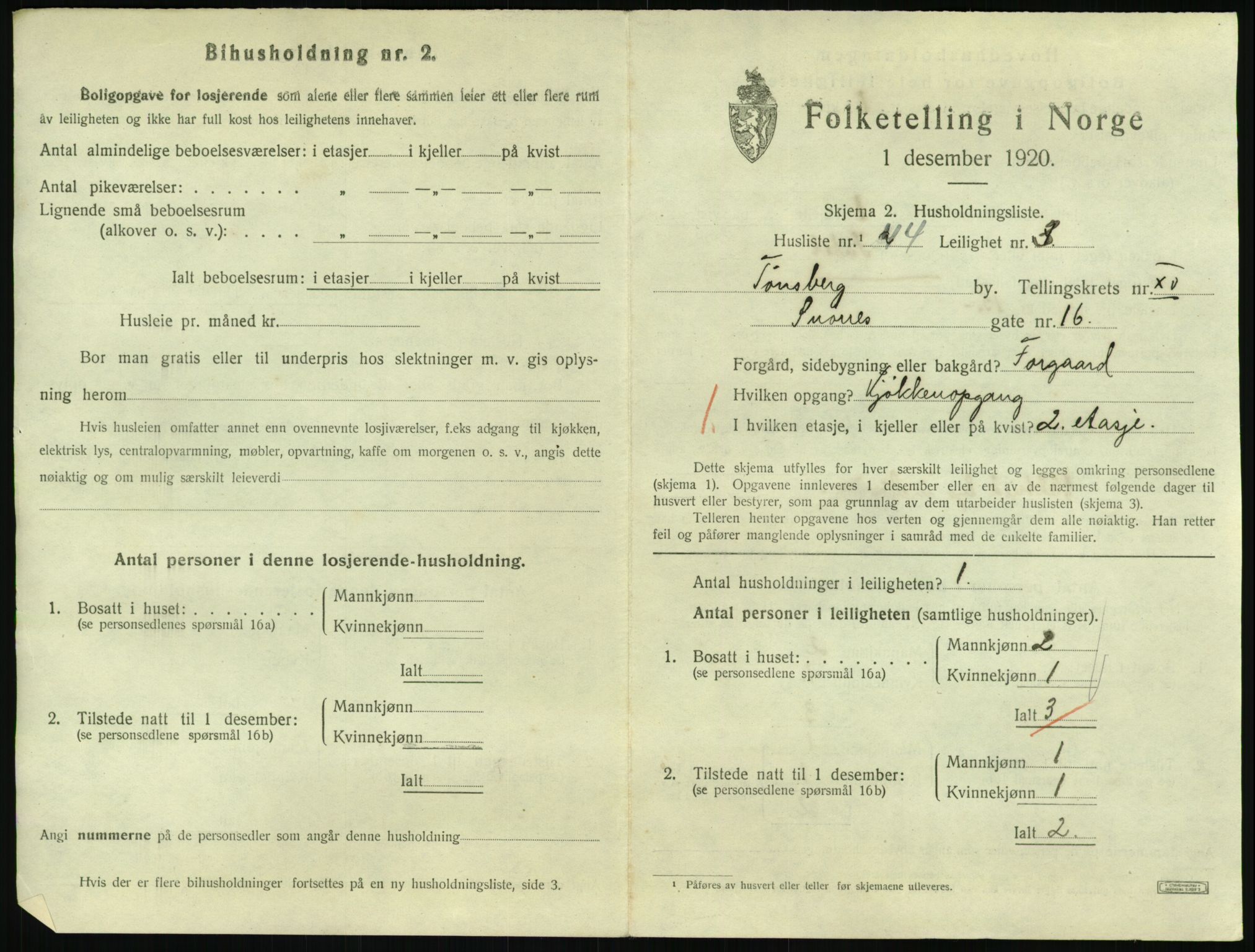 SAKO, 1920 census for Tønsberg, 1920, p. 6291