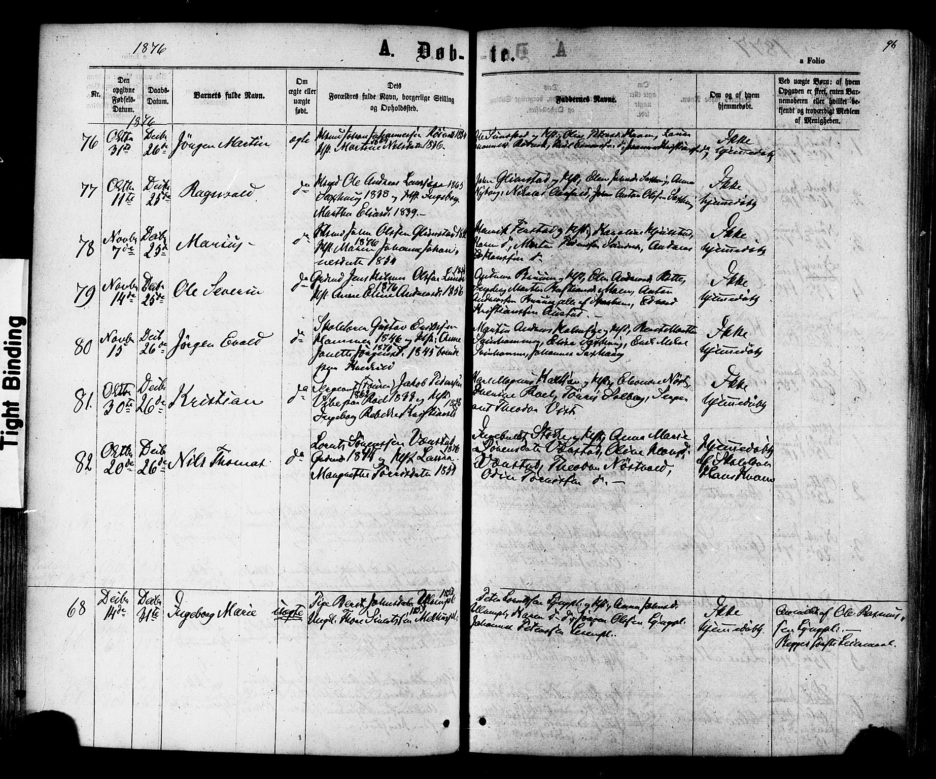 Ministerialprotokoller, klokkerbøker og fødselsregistre - Nord-Trøndelag, AV/SAT-A-1458/730/L0284: Parish register (official) no. 730A09, 1866-1878, p. 96