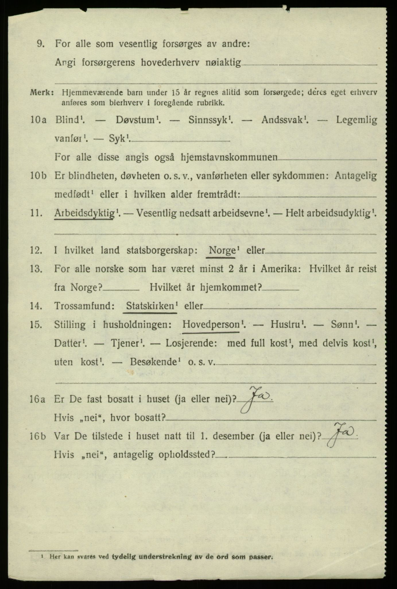 SAB, 1920 census for Hosanger, 1920, p. 3856