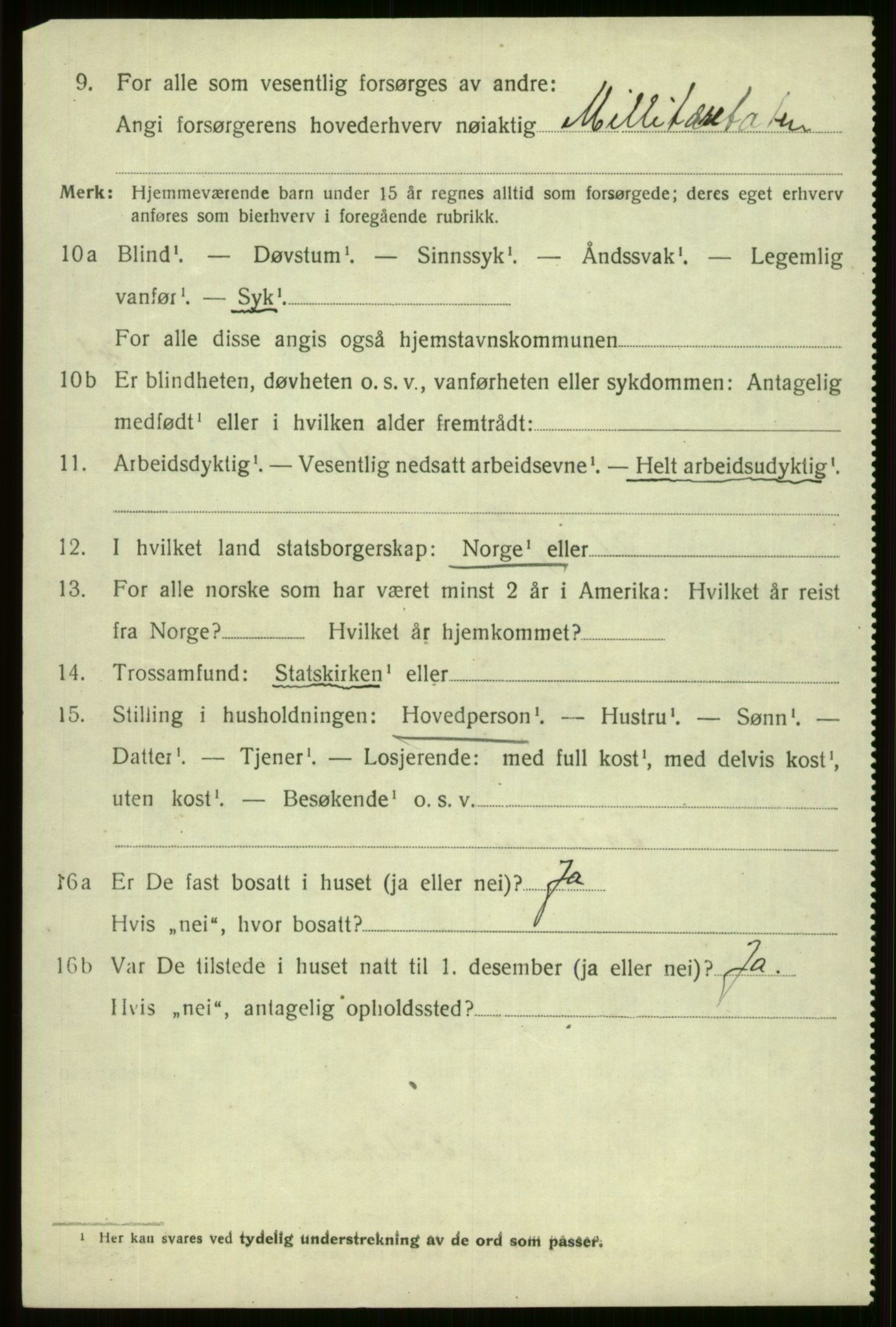 SAB, 1920 census for Voss, 1920, p. 14898