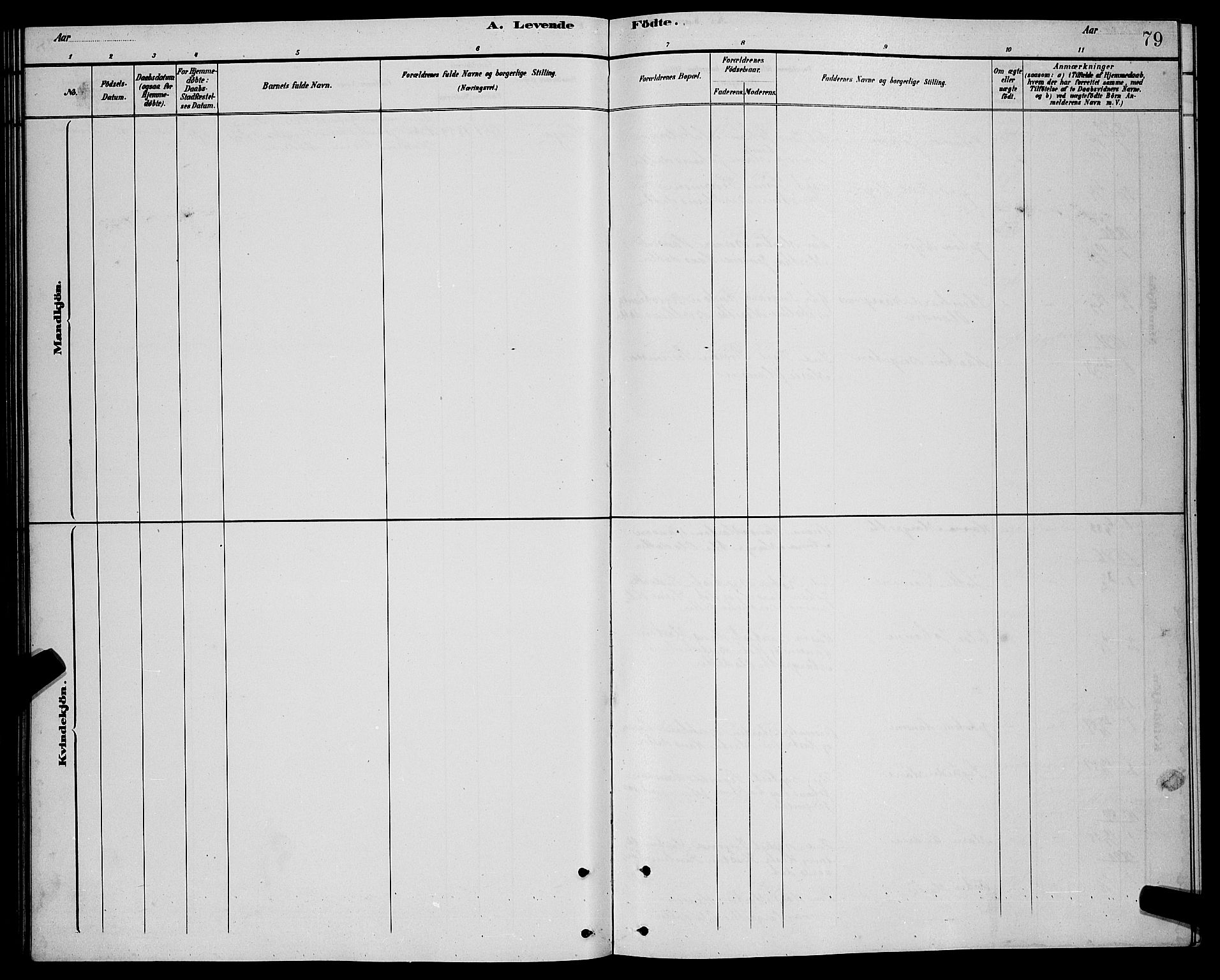 Lenvik sokneprestembete, AV/SATØ-S-1310/H/Ha/Hab/L0021klokker: Parish register (copy) no. 21, 1884-1900, p. 79