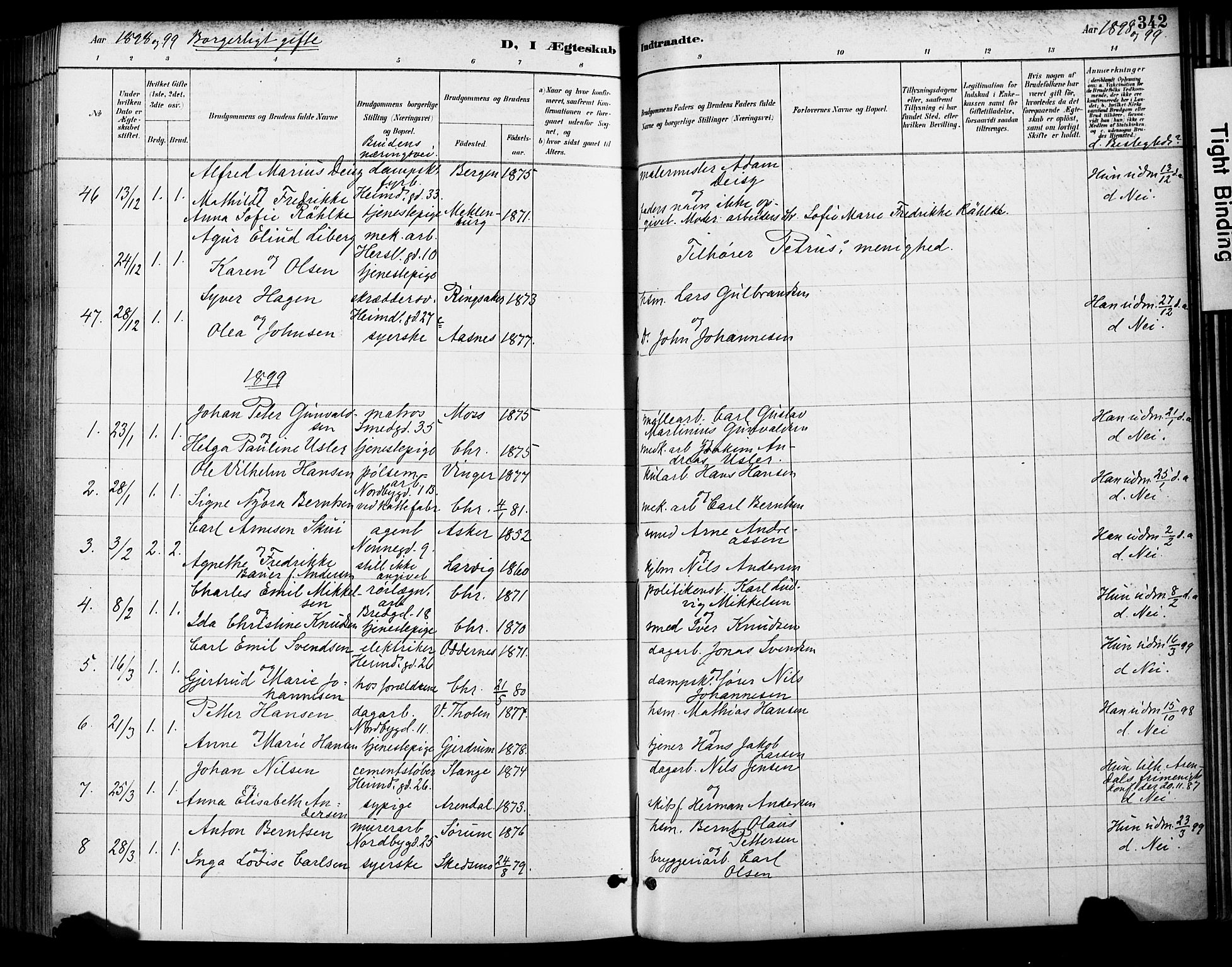 Grønland prestekontor Kirkebøker, SAO/A-10848/F/Fa/L0013: Parish register (official) no. 13, 1887-1906, p. 342