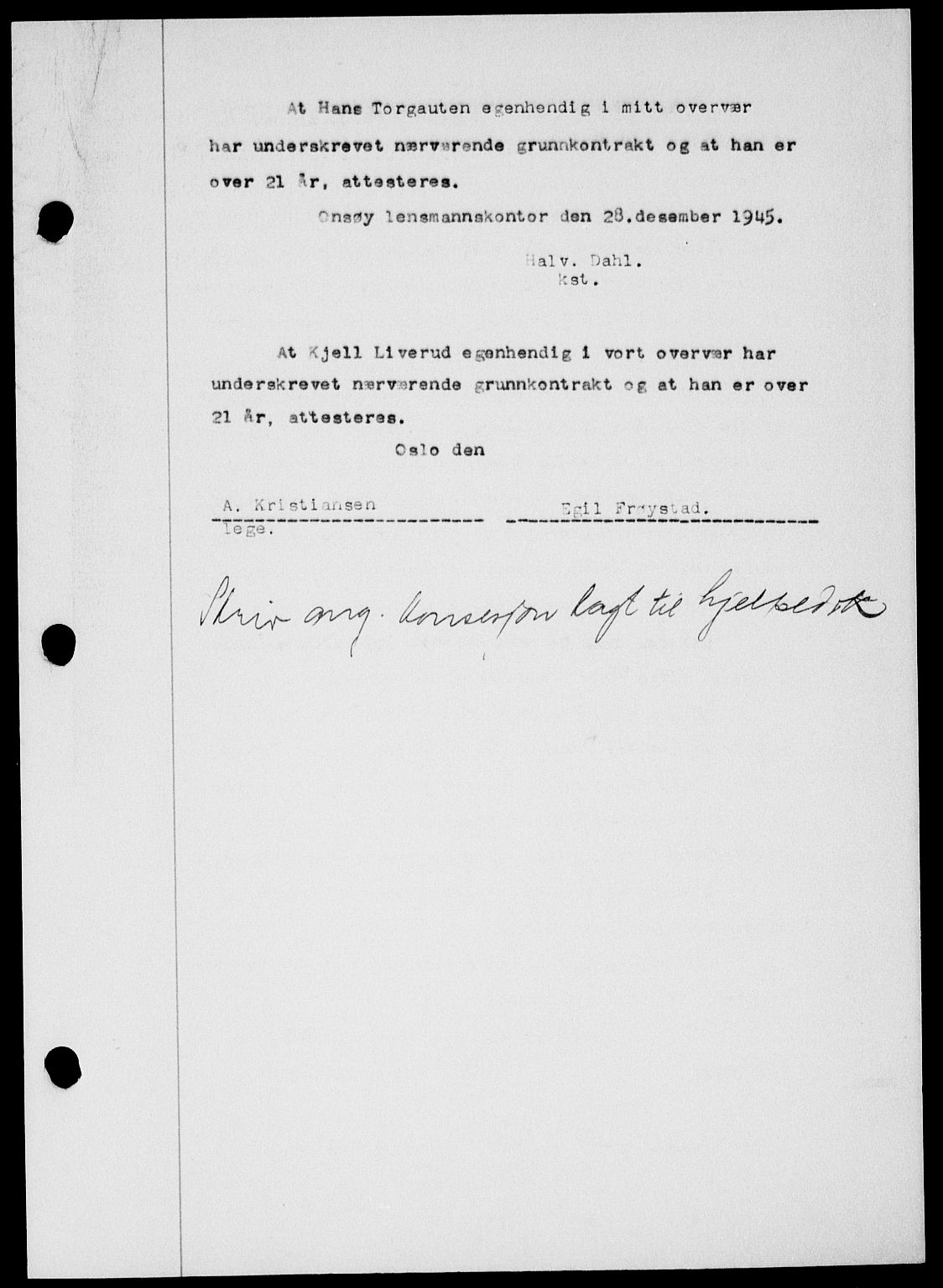 Onsøy sorenskriveri, SAO/A-10474/G/Ga/Gab/L0015: Mortgage book no. II A-15, 1945-1946, Diary no: : 383/1946