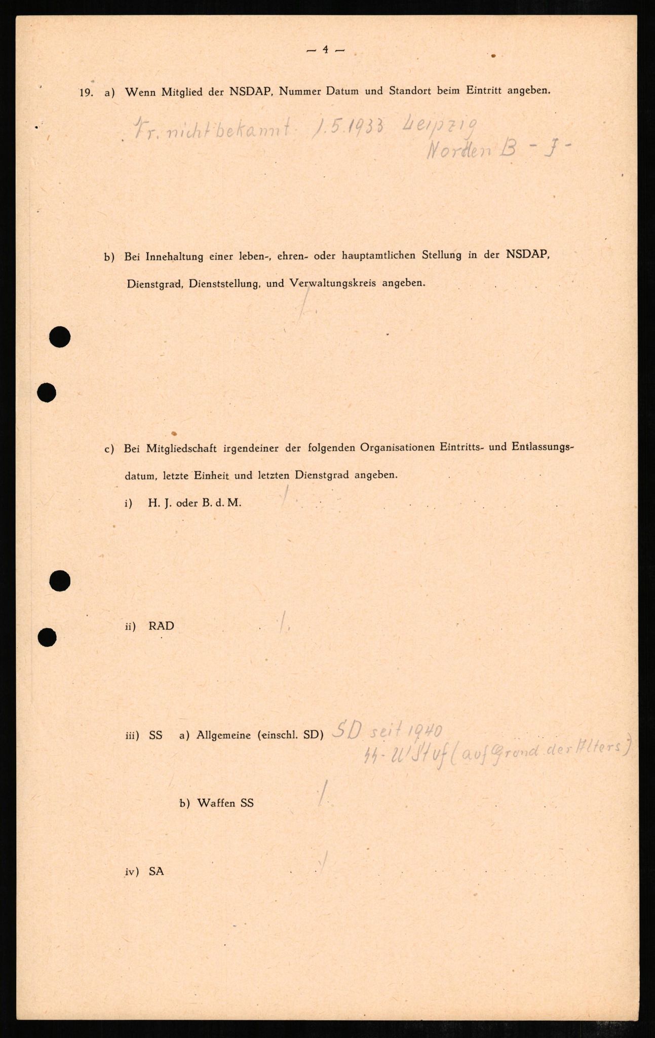 Forsvaret, Forsvarets overkommando II, AV/RA-RAFA-3915/D/Db/L0006: CI Questionaires. Tyske okkupasjonsstyrker i Norge. Tyskere., 1945-1946, p. 69