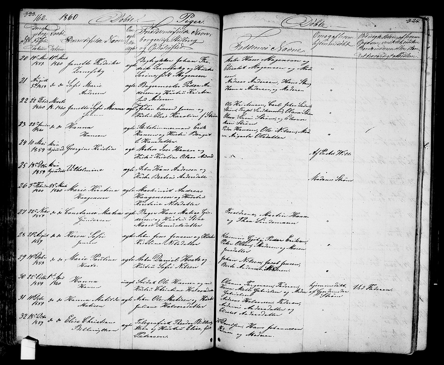 Halden prestekontor Kirkebøker, AV/SAO-A-10909/G/Ga/L0005a: Parish register (copy) no. 5A, 1855-1864, p. 162