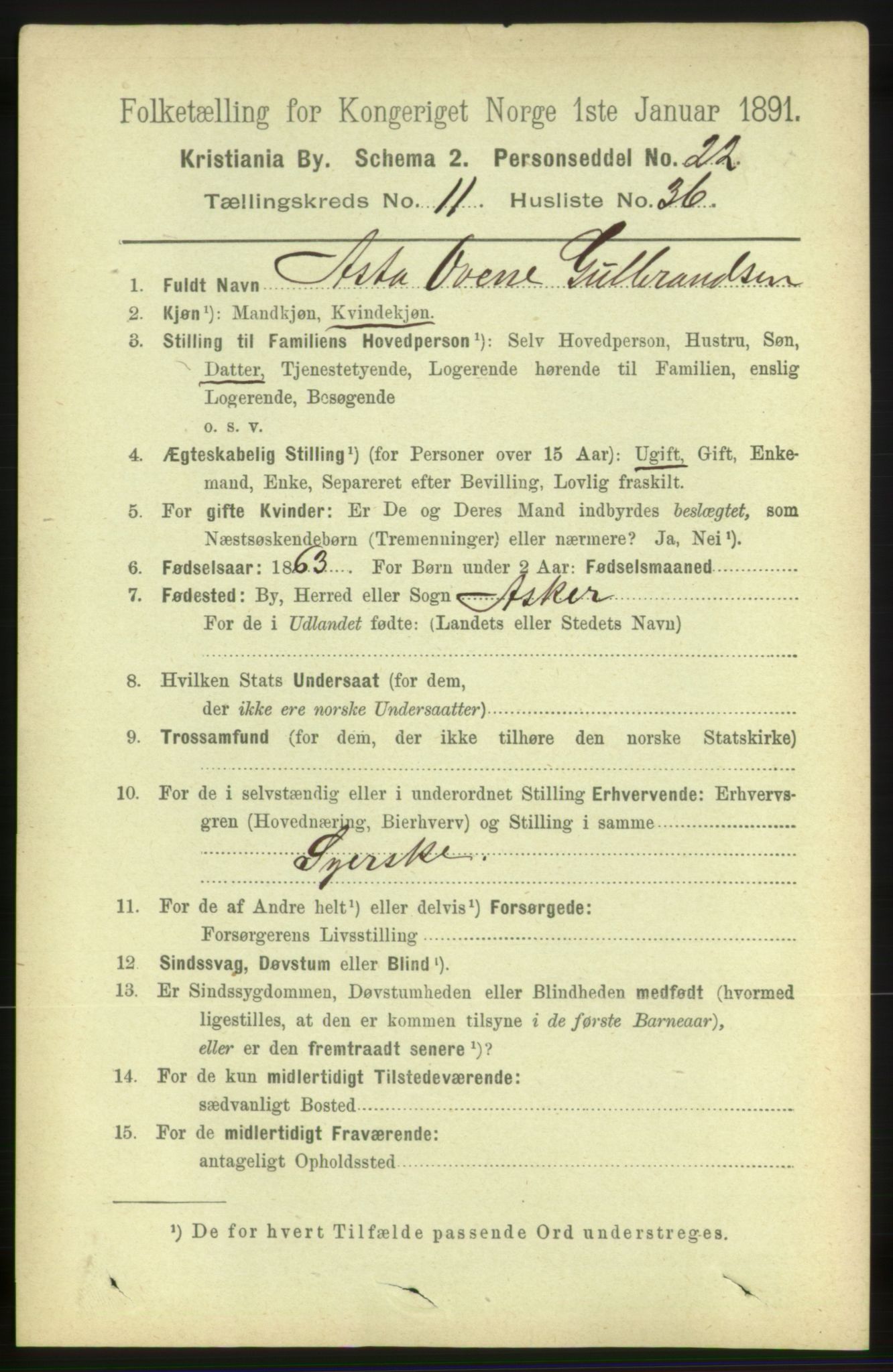 RA, 1891 census for 0301 Kristiania, 1891, p. 5371