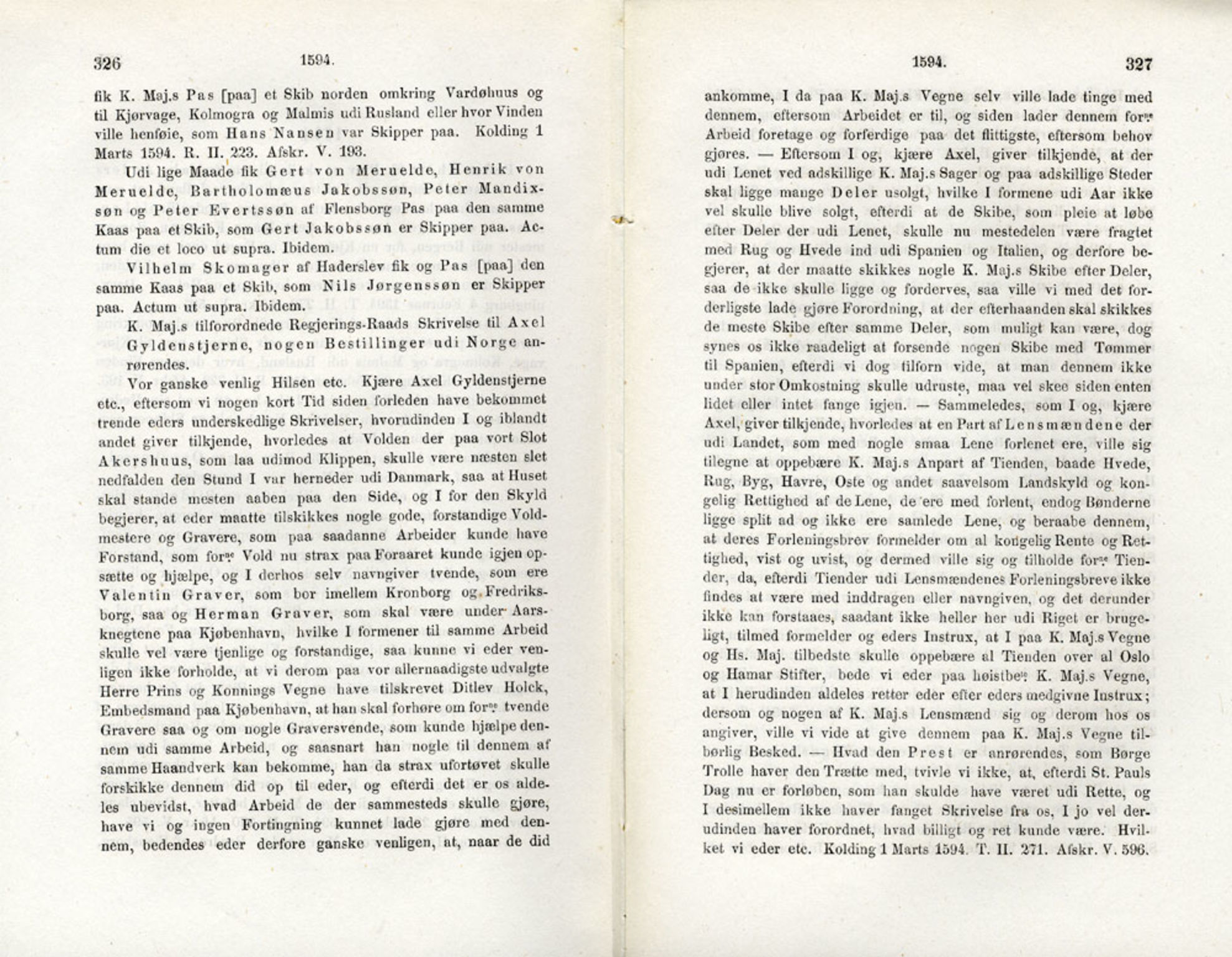 Publikasjoner utgitt av Det Norske Historiske Kildeskriftfond, PUBL/-/-/-: Norske Rigs-Registranter, bind 3, 1588-1602, p. 326-327