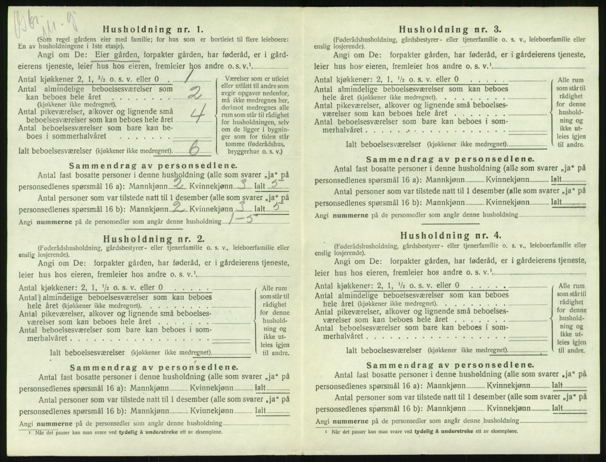 SAT, 1920 census for Borgund, 1920, p. 1705